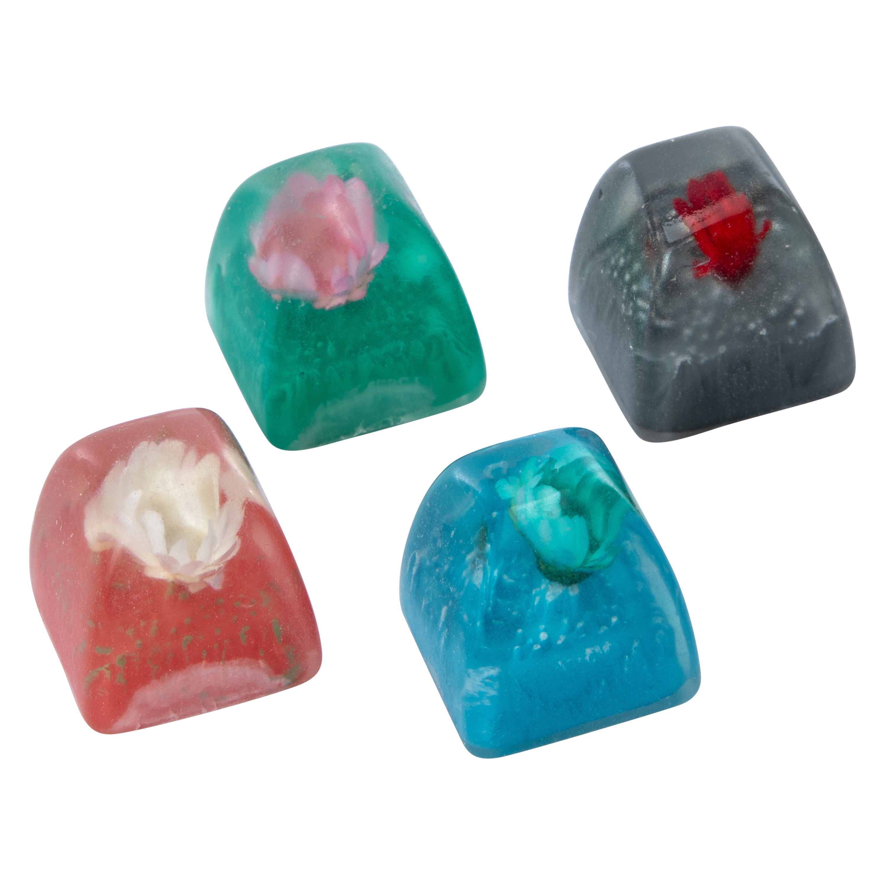 Floral Resin Keycaps 4-Count