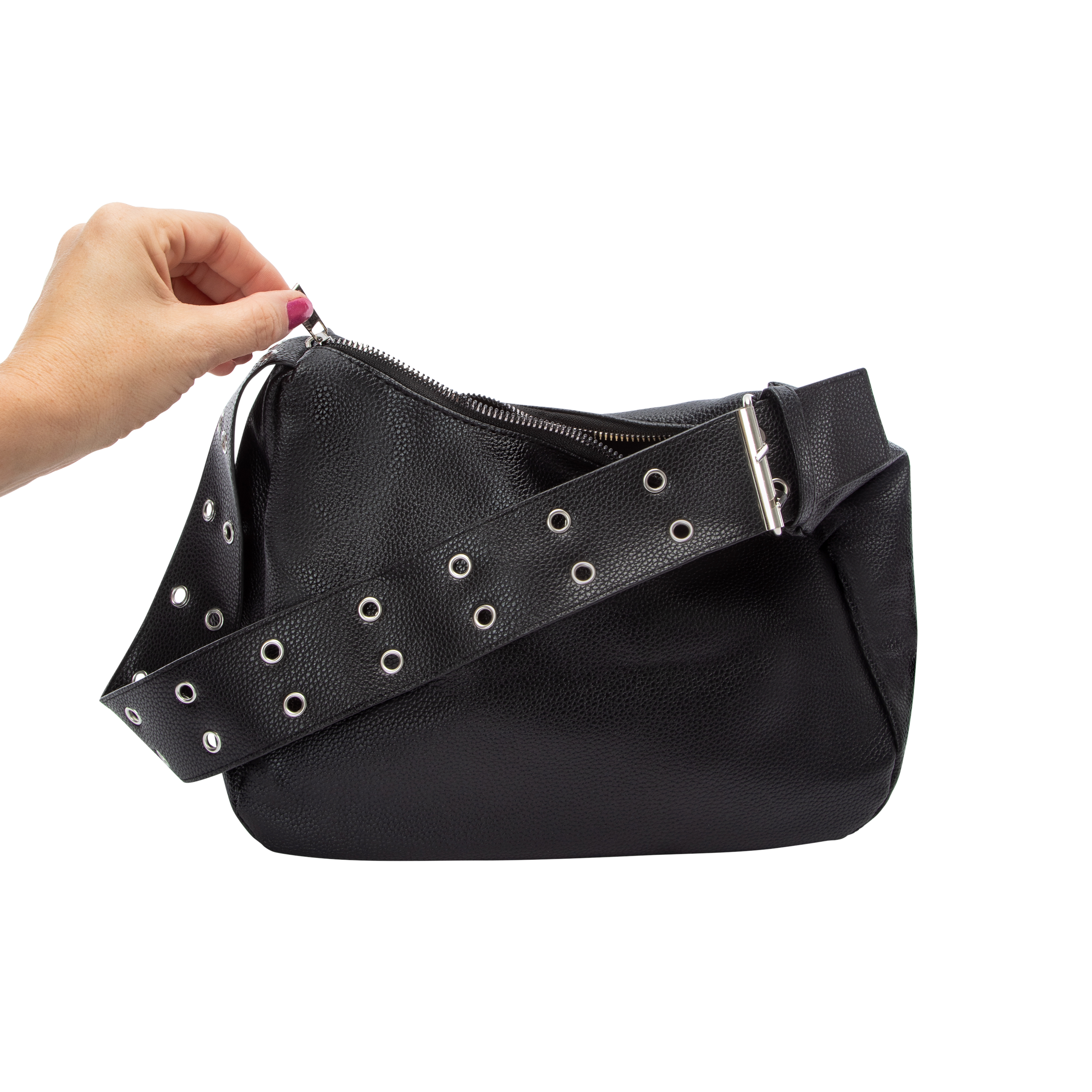 Buckle-Strap Shoulder Bag