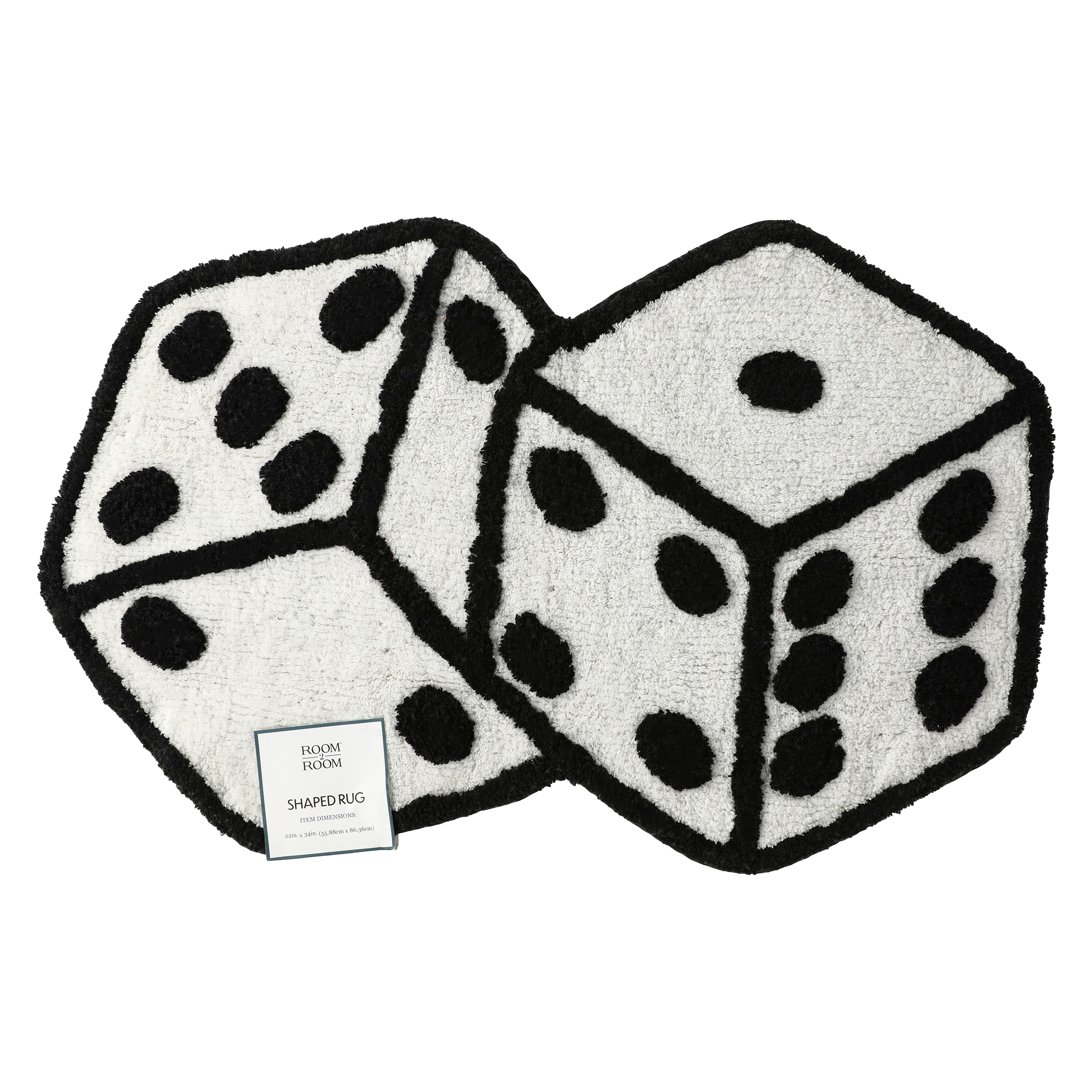 Dice Shaped Accent Rug 34in x 22in