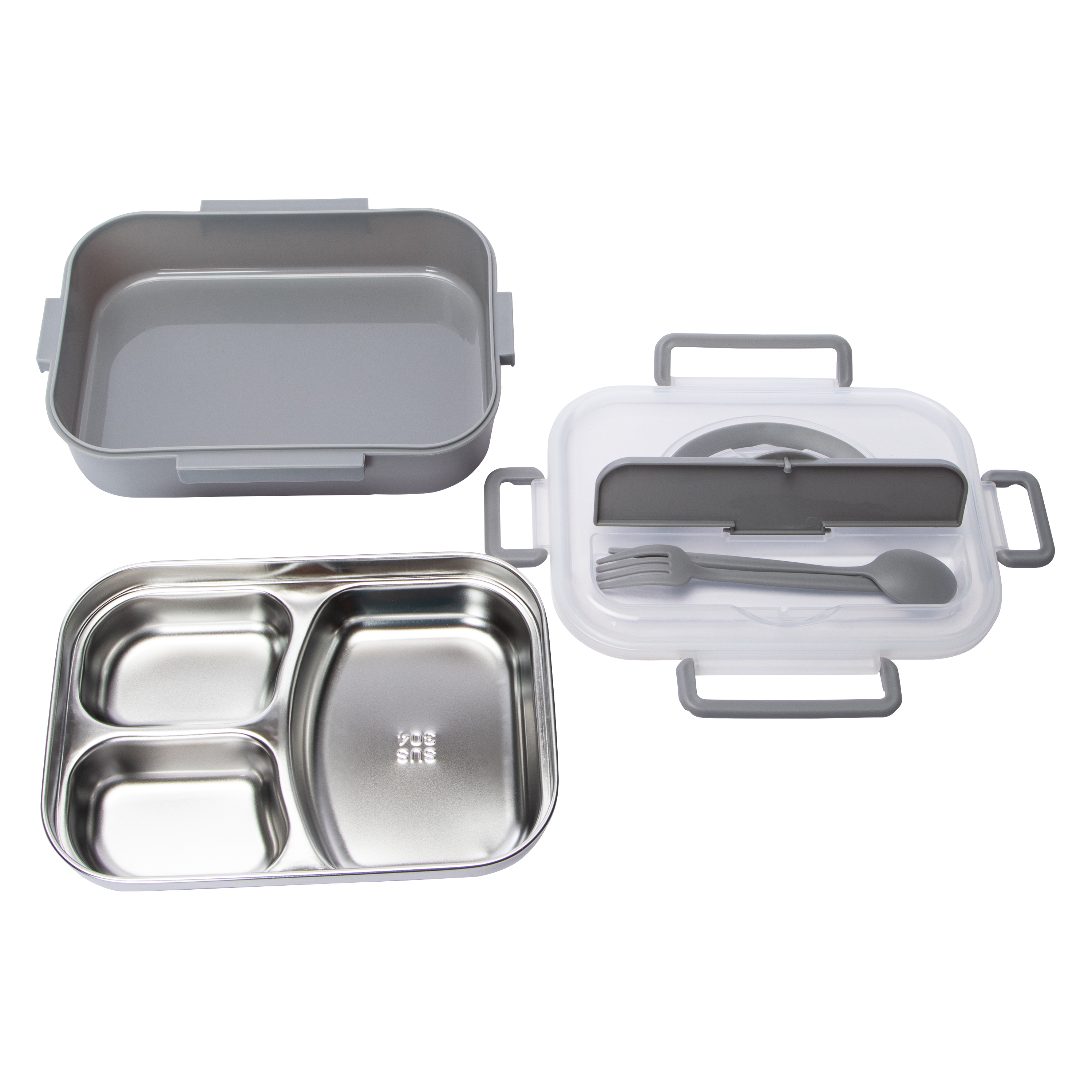4-Piece Stainless Steel Bento Box 9.5in x 6.7in