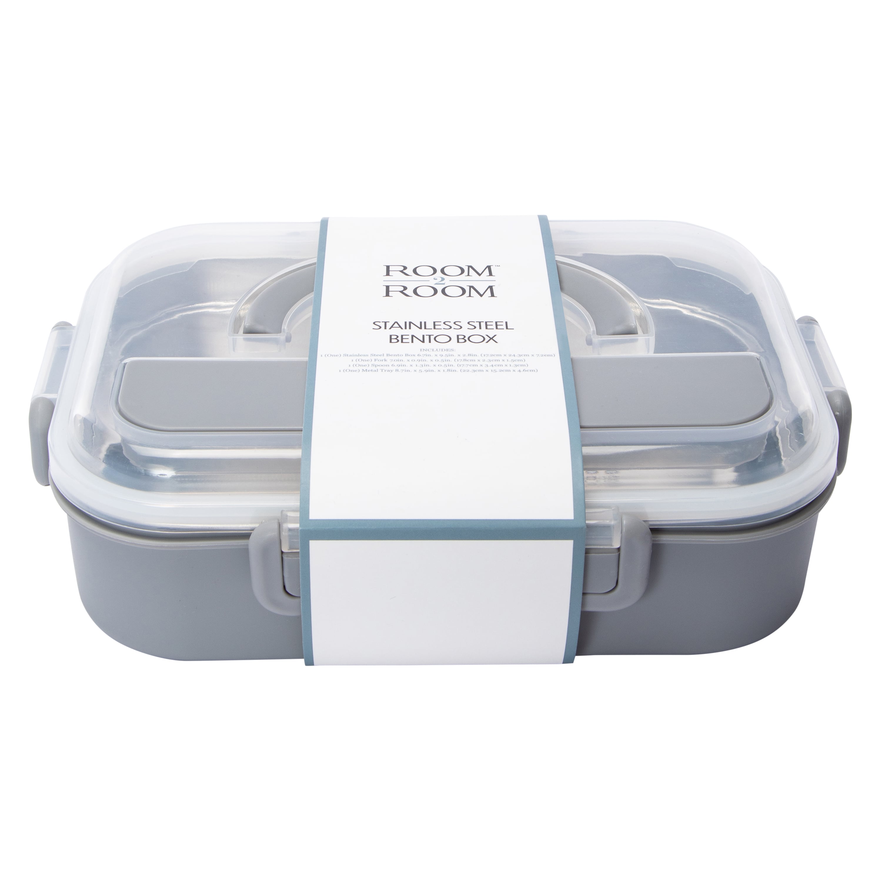 4-Piece Stainless Steel Bento Box 9.5in x 6.7in
