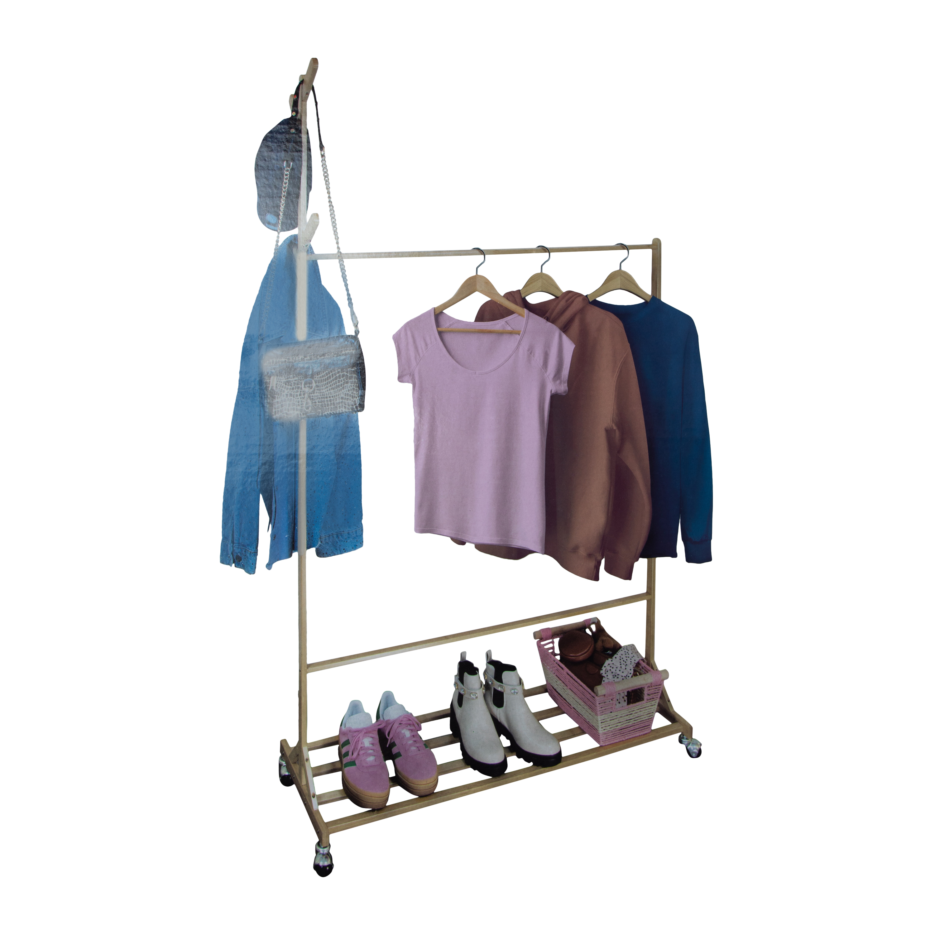 Wooden Clothing Rack 39.37in x 66.93in