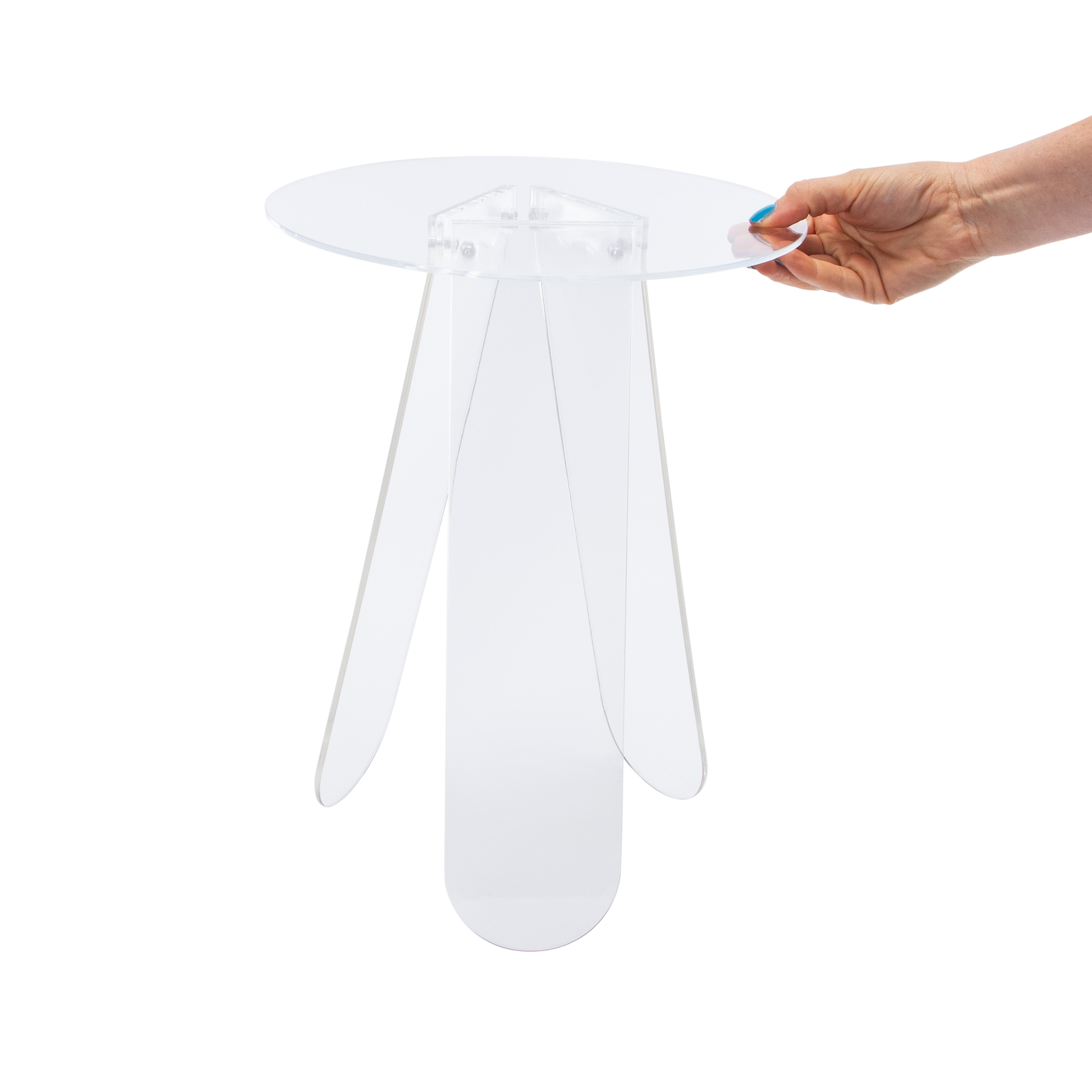 Clear Side Table 11.8in x 15.4in