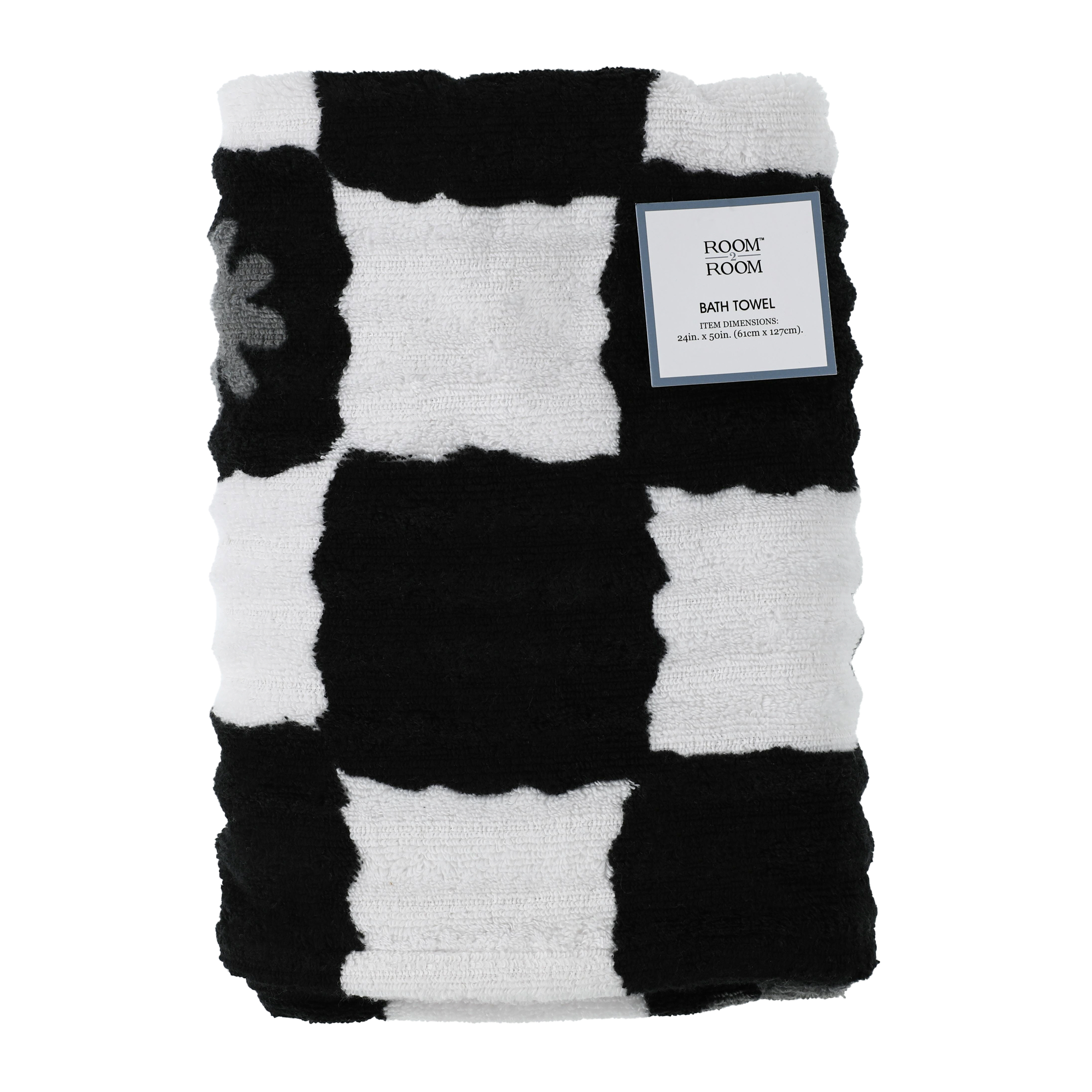 Checkered Bath Towel 24in x 50in