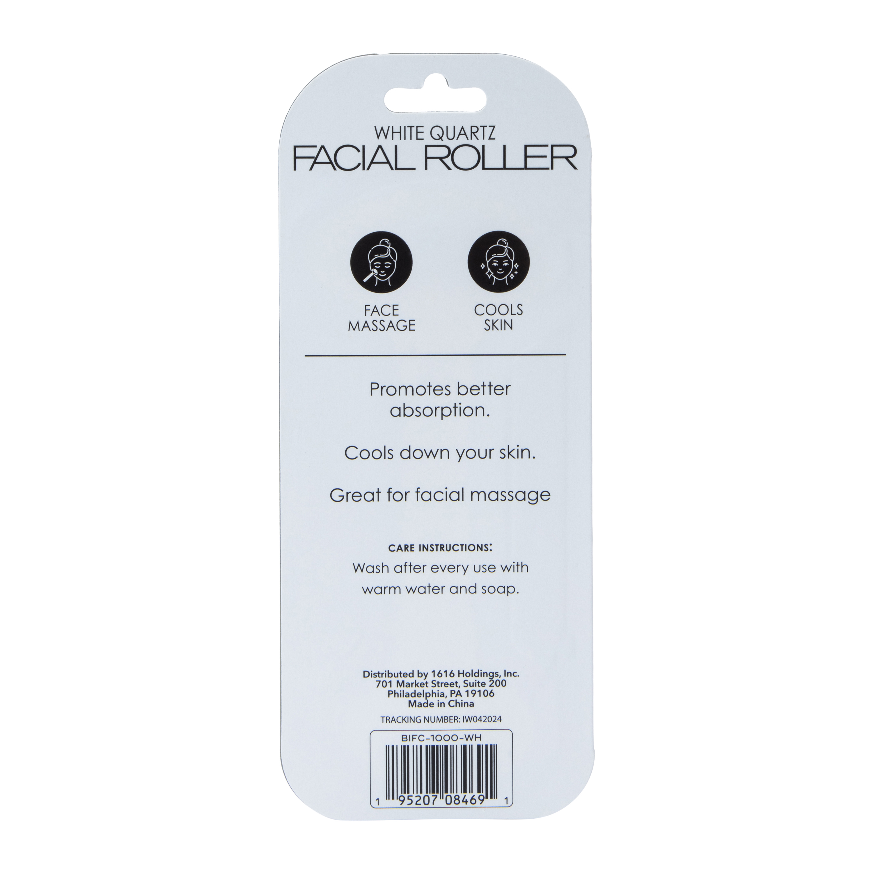 White Quartz Facial Roller 2.36in x 5.51in