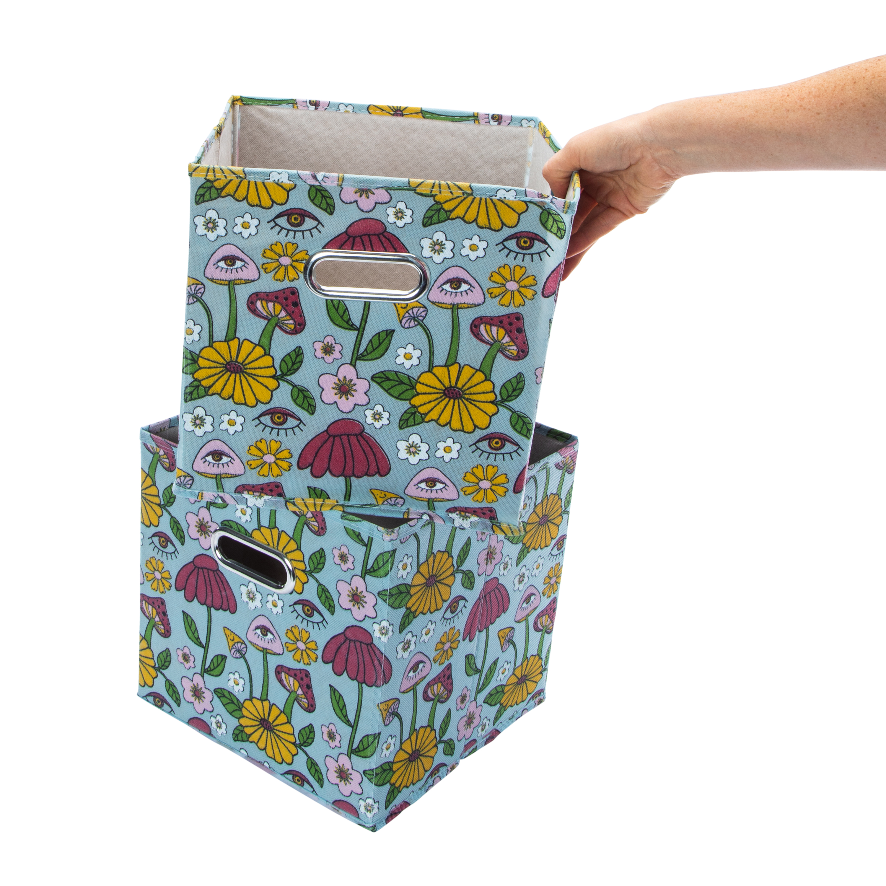 Printed Collapsible Bins 2-Count, 10.5in