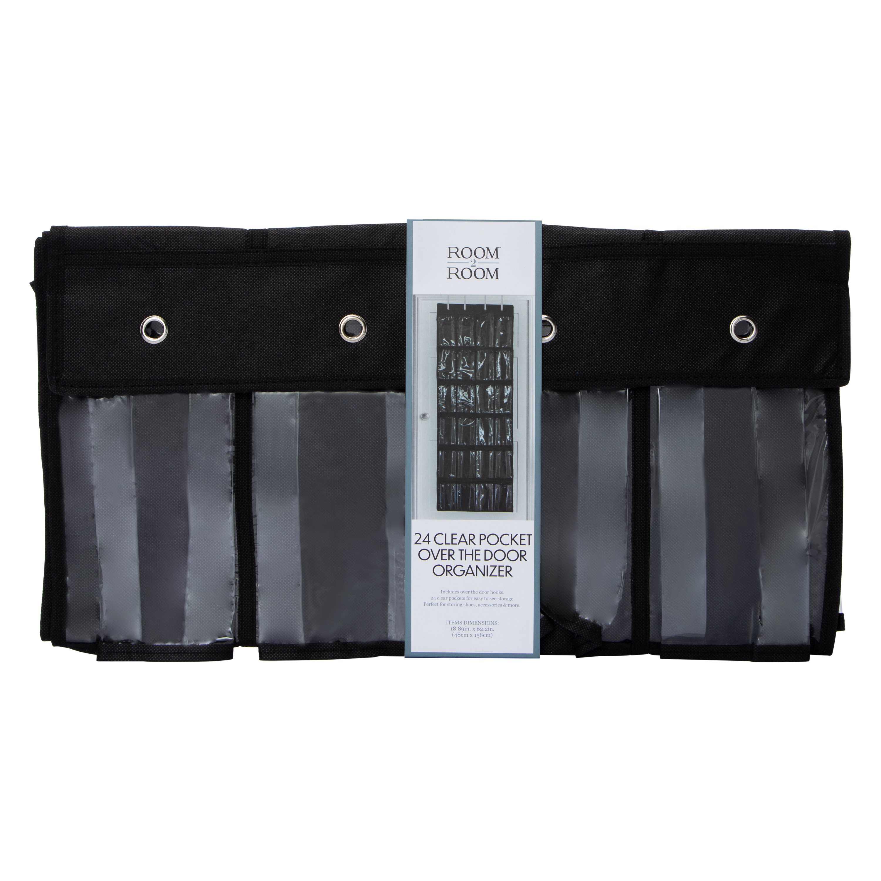 24 Clear Pocket Over The Door Organizer 18.89in x 62.2in