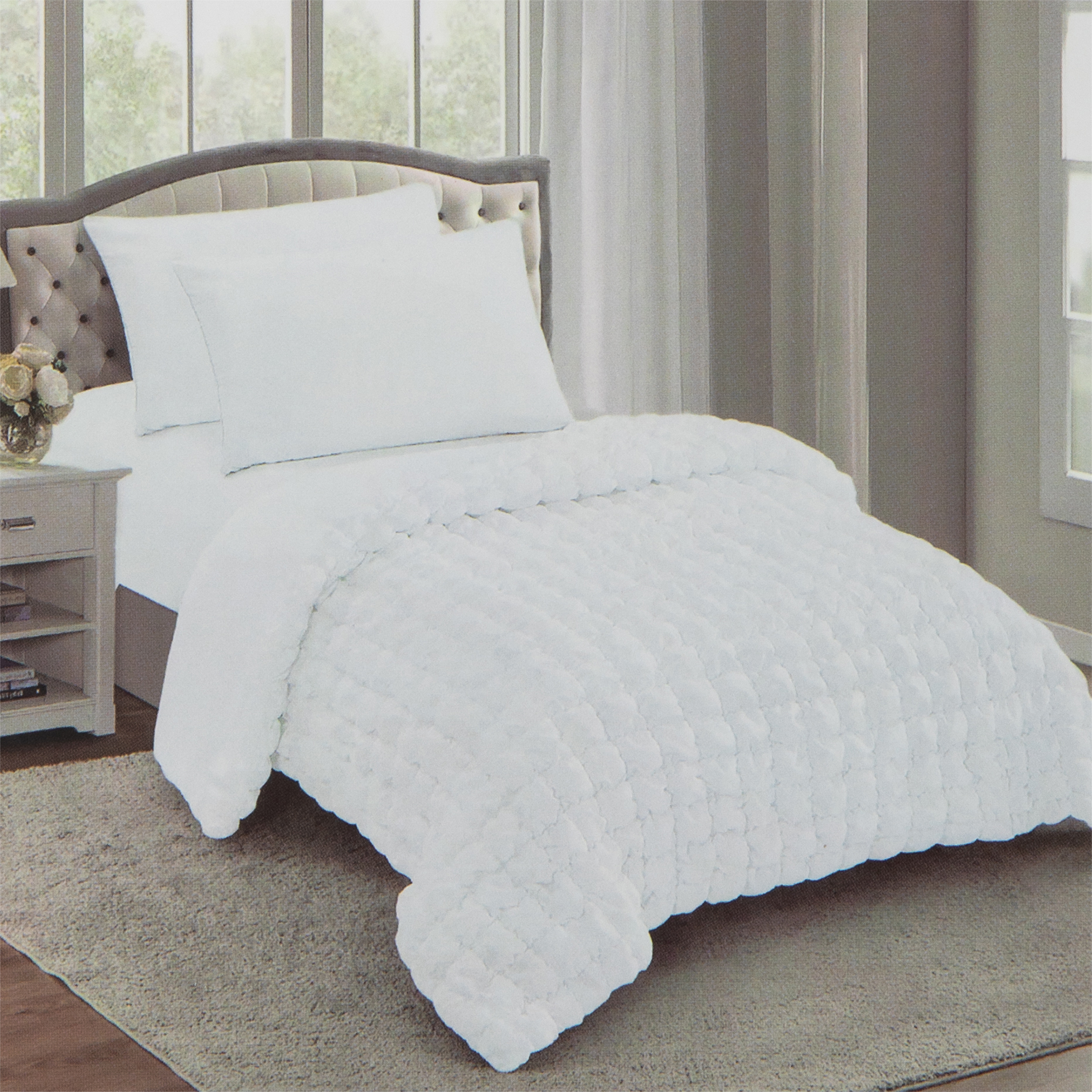 Twin Size Marshmallow Puff Comforter 66in x 86in