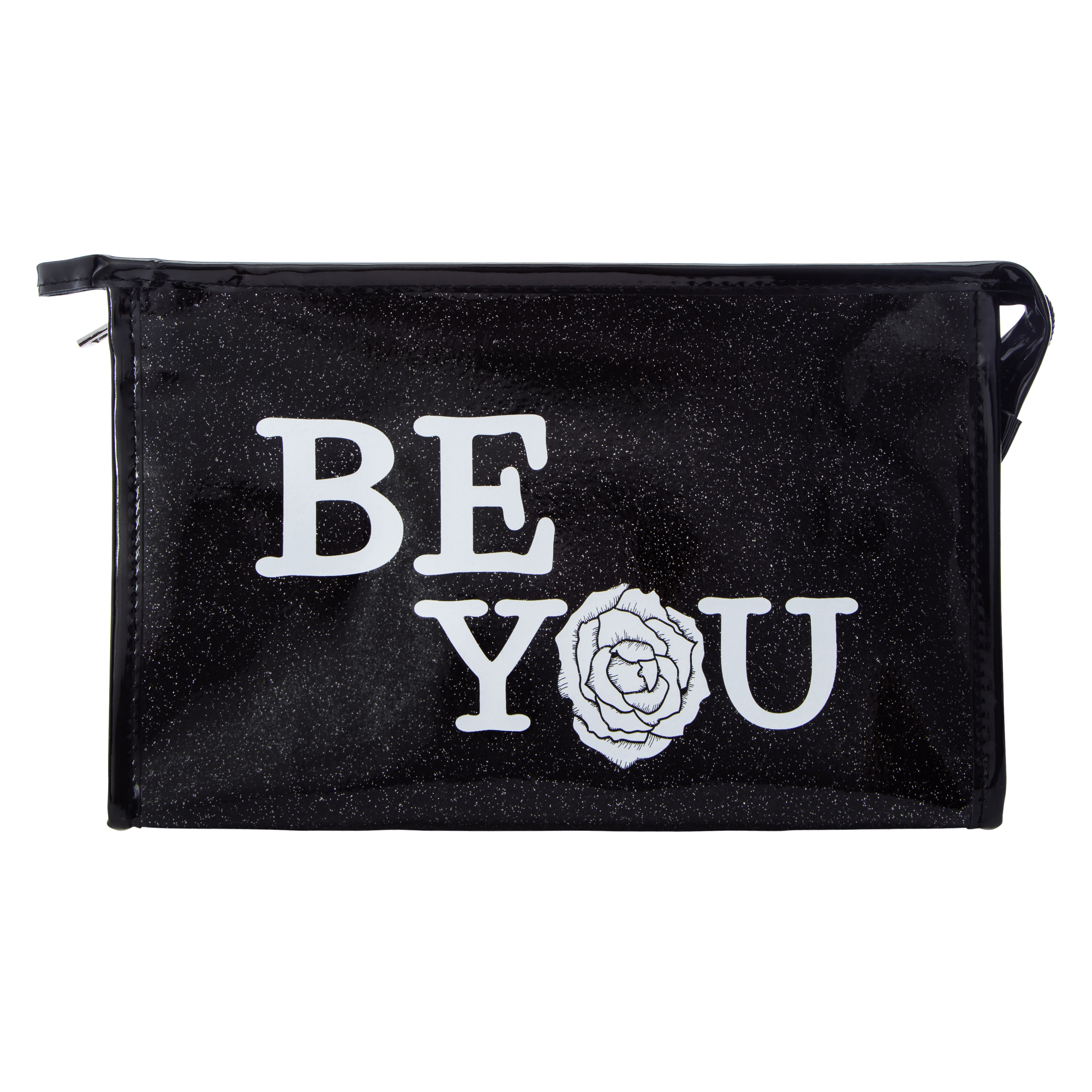 'Be You' Glitter Cosmetic Bag With Hair Comb