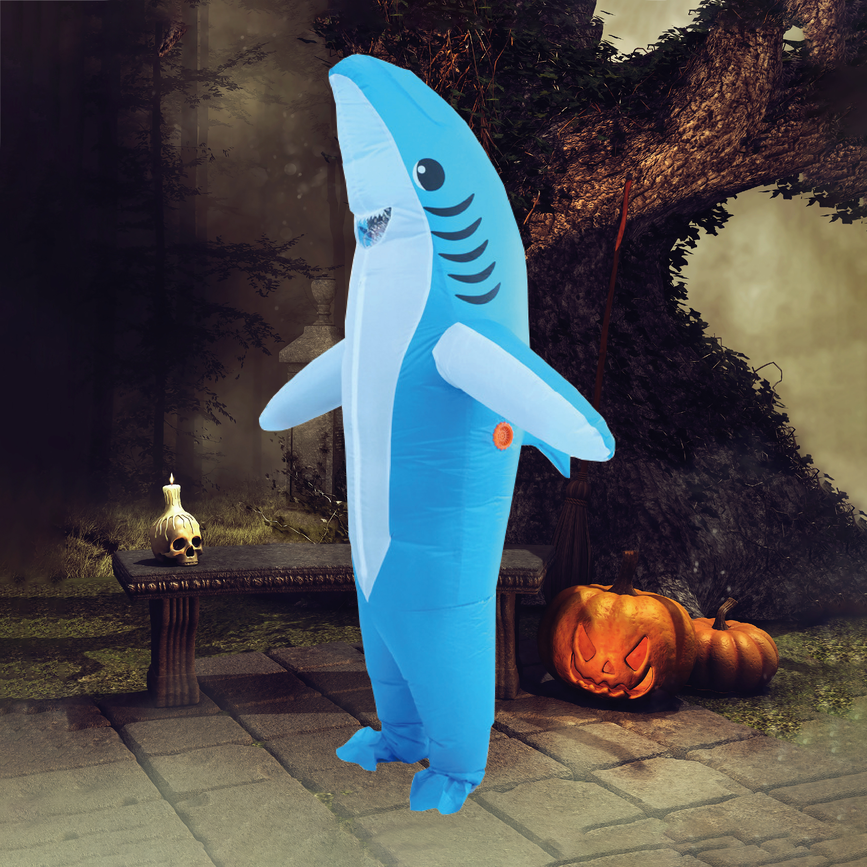 Inflatable Shark Halloween Costume 7ft