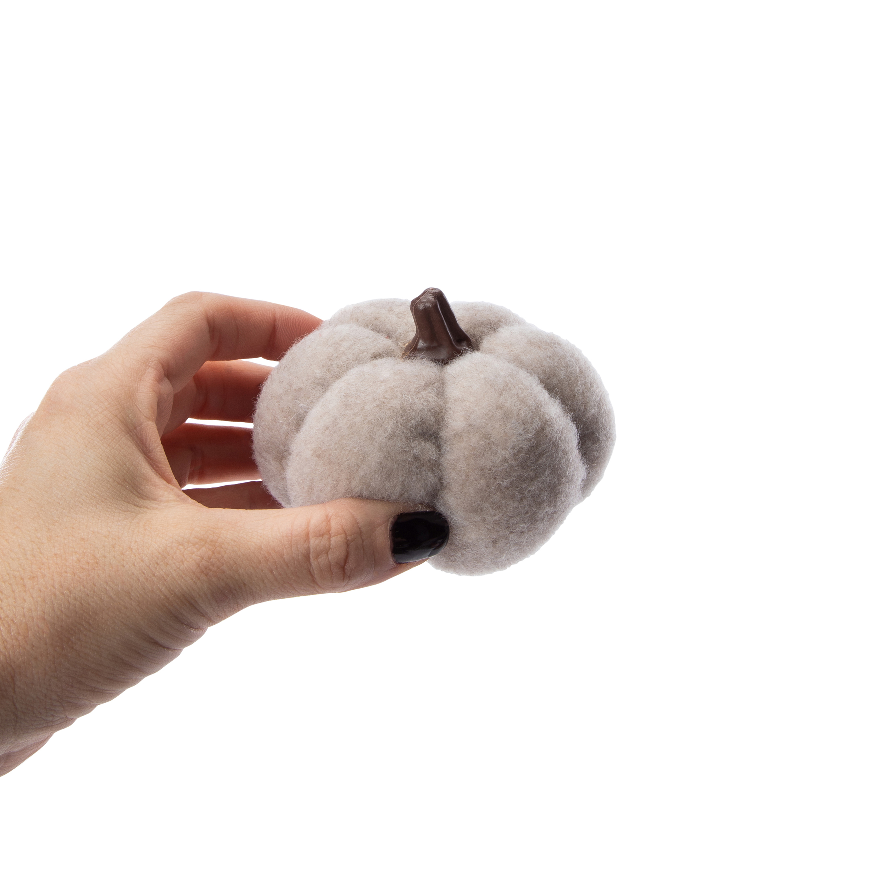 Gray Plush Mini Pumpkin 3.5in