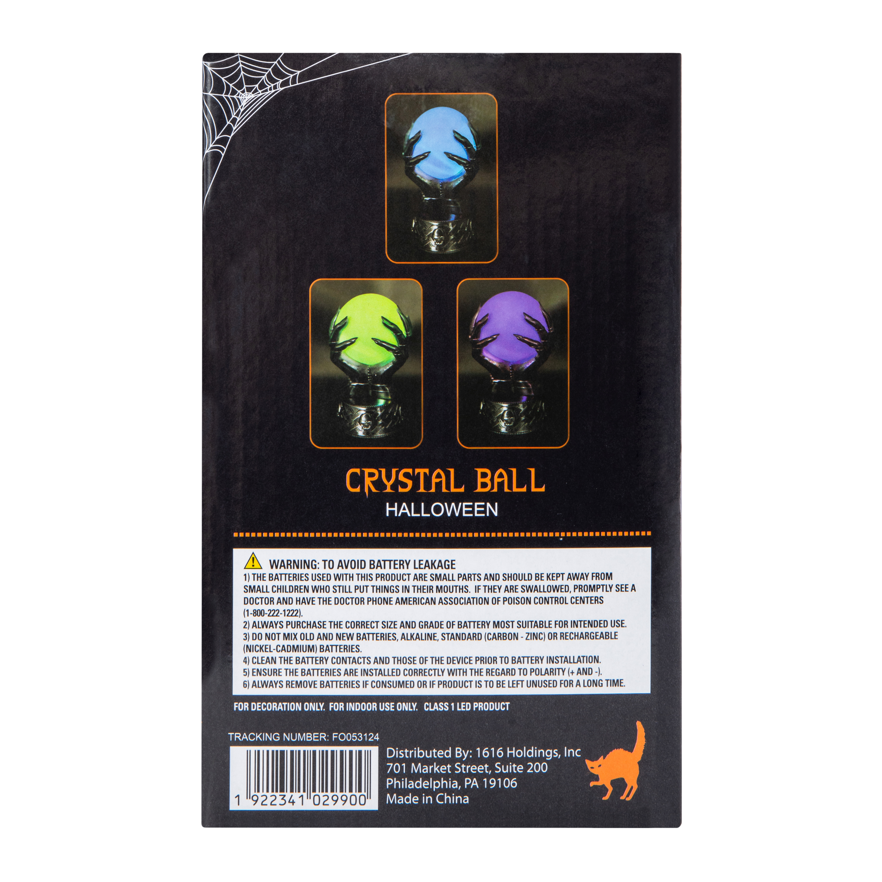 Light-Up Crystal Ball Halloween Decor 7.87in x 4.72in