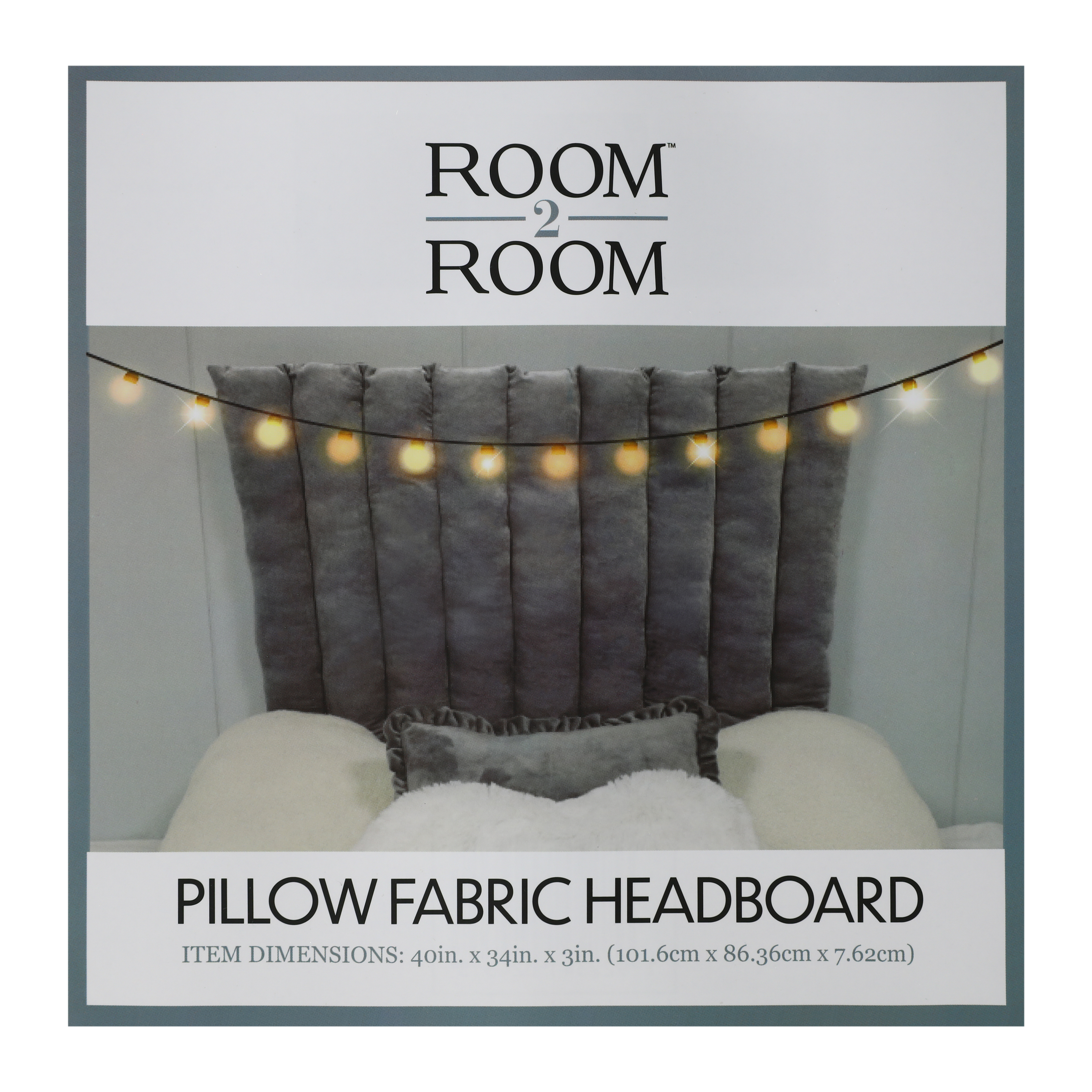 Pillow Fabric Headboard 40in x 34in - White