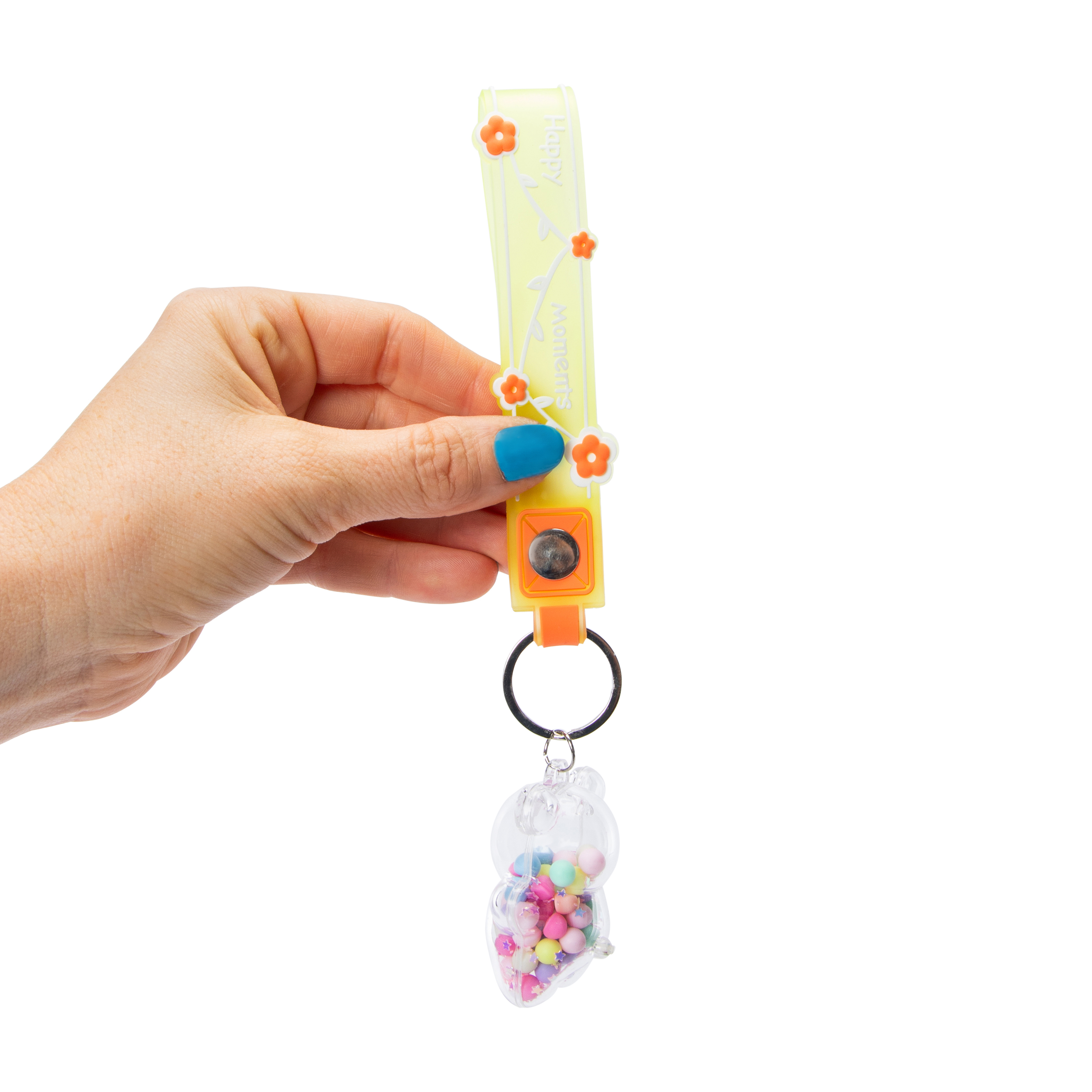 Wristlet with Confetti-Filled Charm