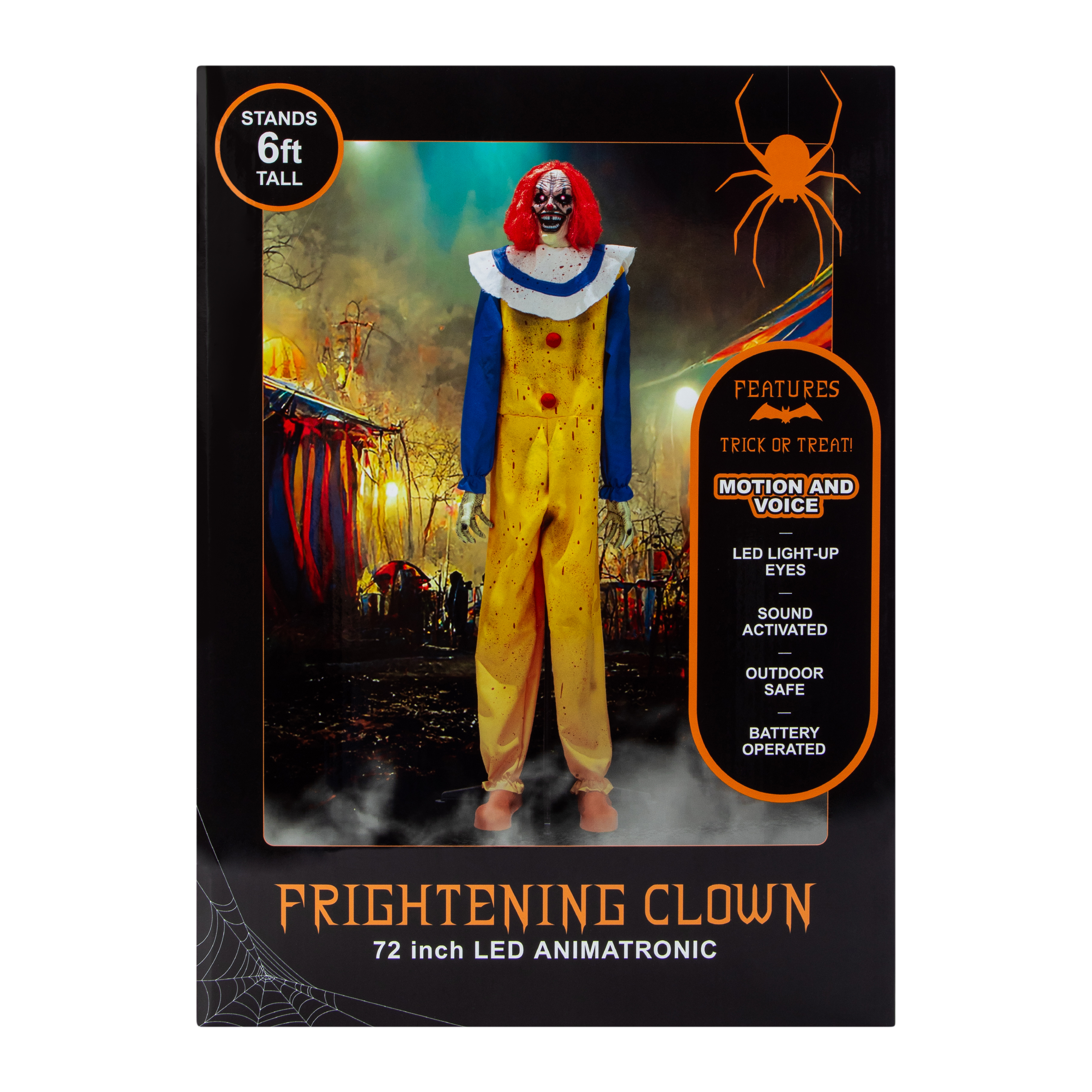 6ft Frightening Clown LED Animatronic Halloween Decor