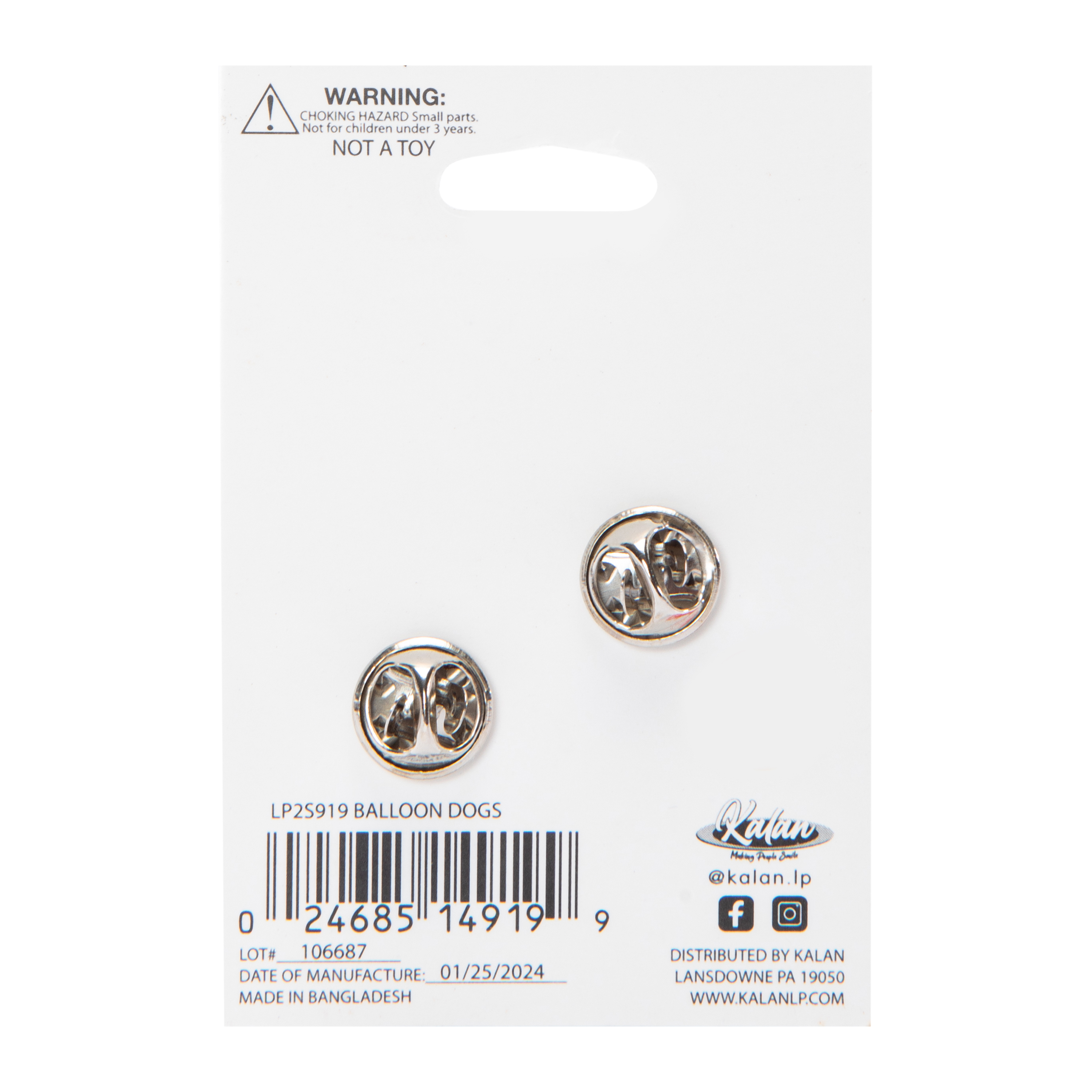 Novelty Enamel Pins 2-Count