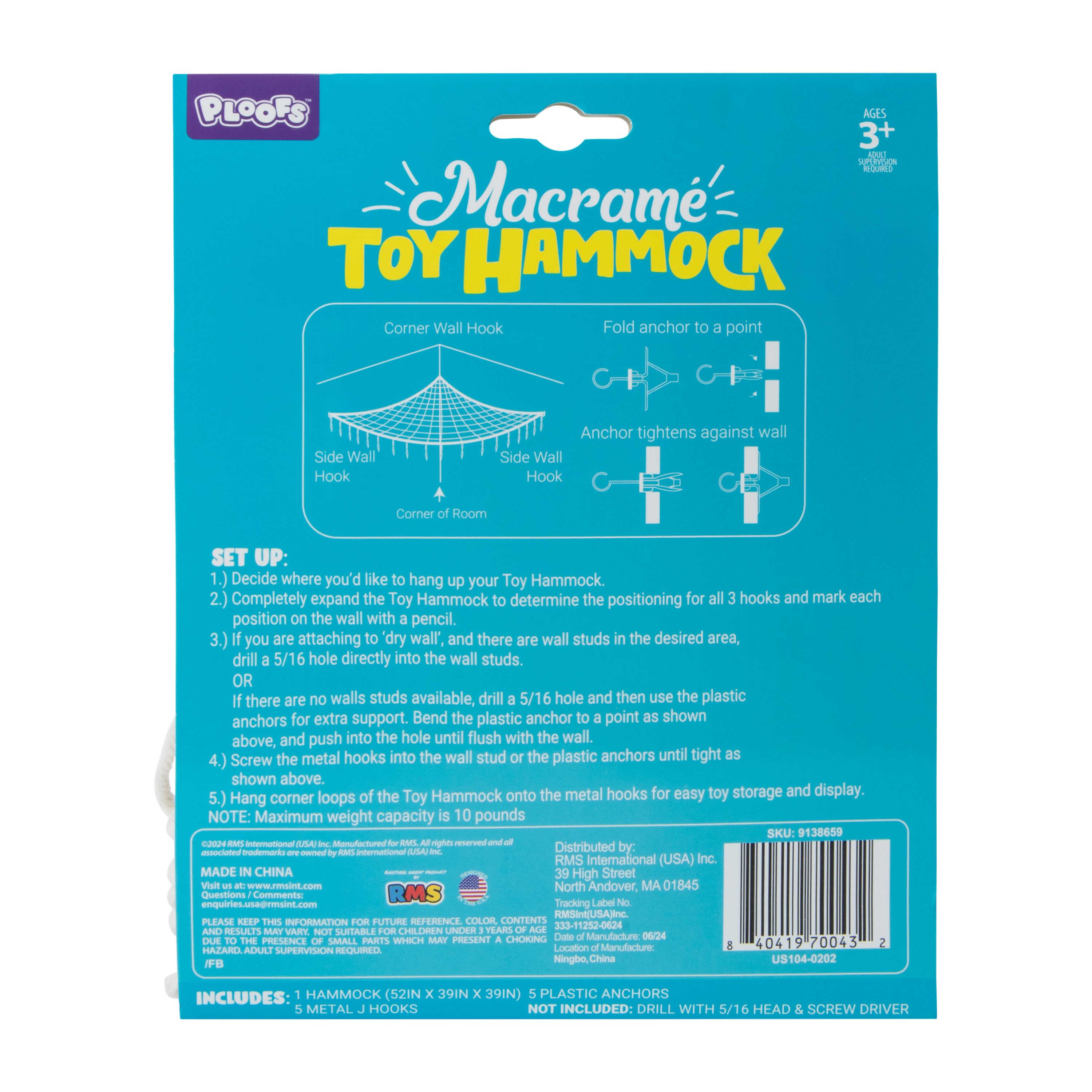 Ploofs™ Macrame Toy Hammock