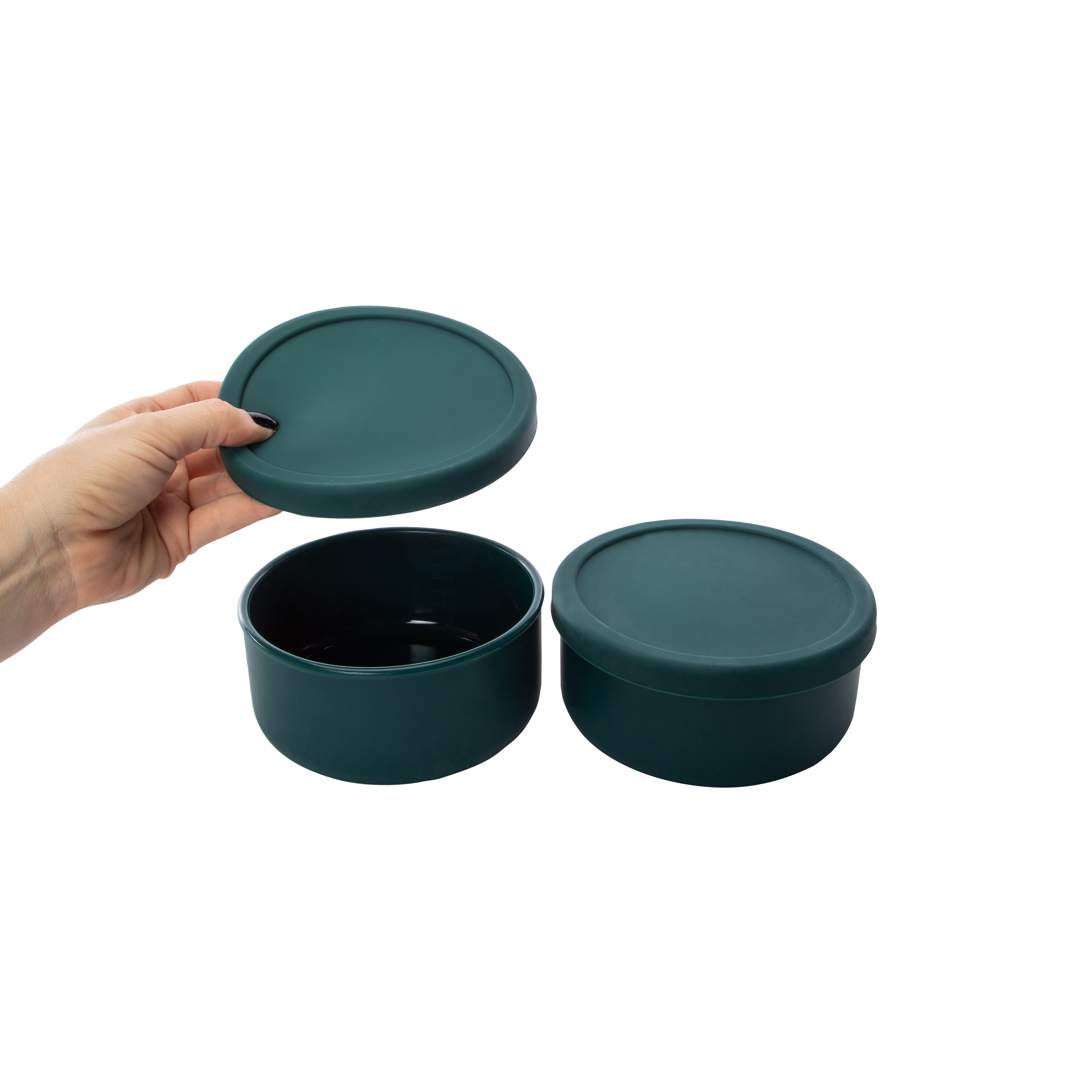 2-Count Round Silicone Food Containers  5.7in x 2.7in