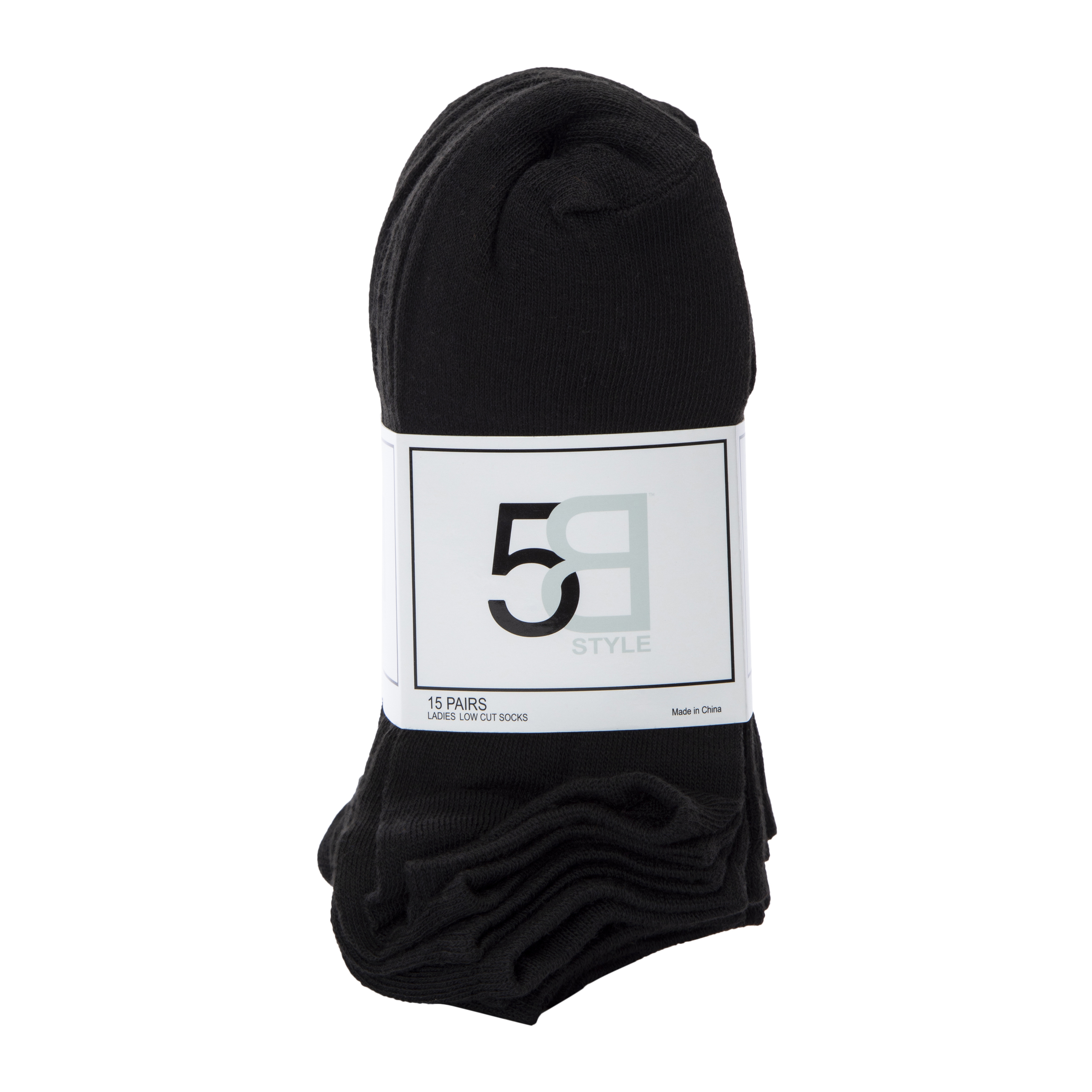 Ladies Solid Low Cut Socks 15-Pack