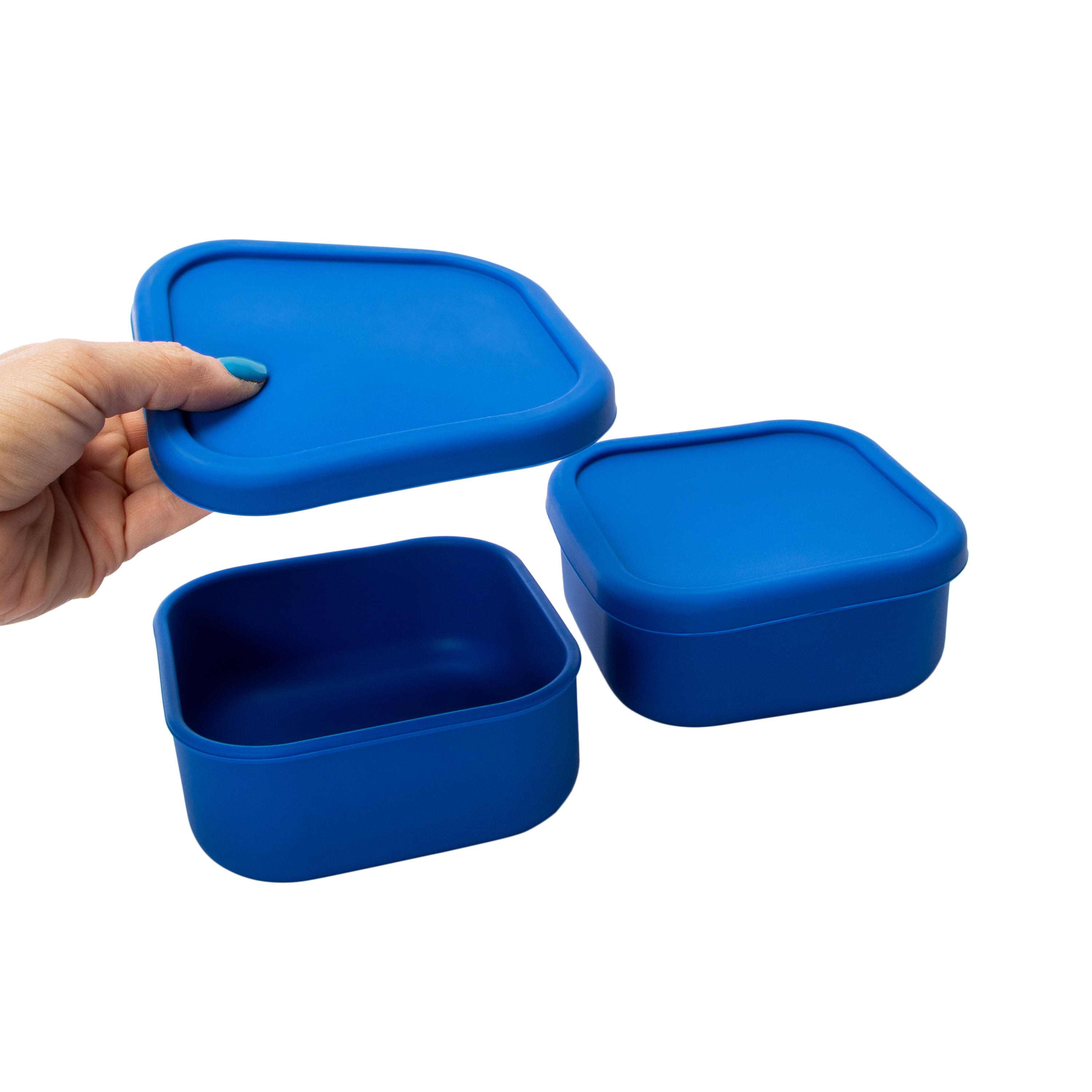2-Count Square Silicone Food Containers 5.4in x 2.3in