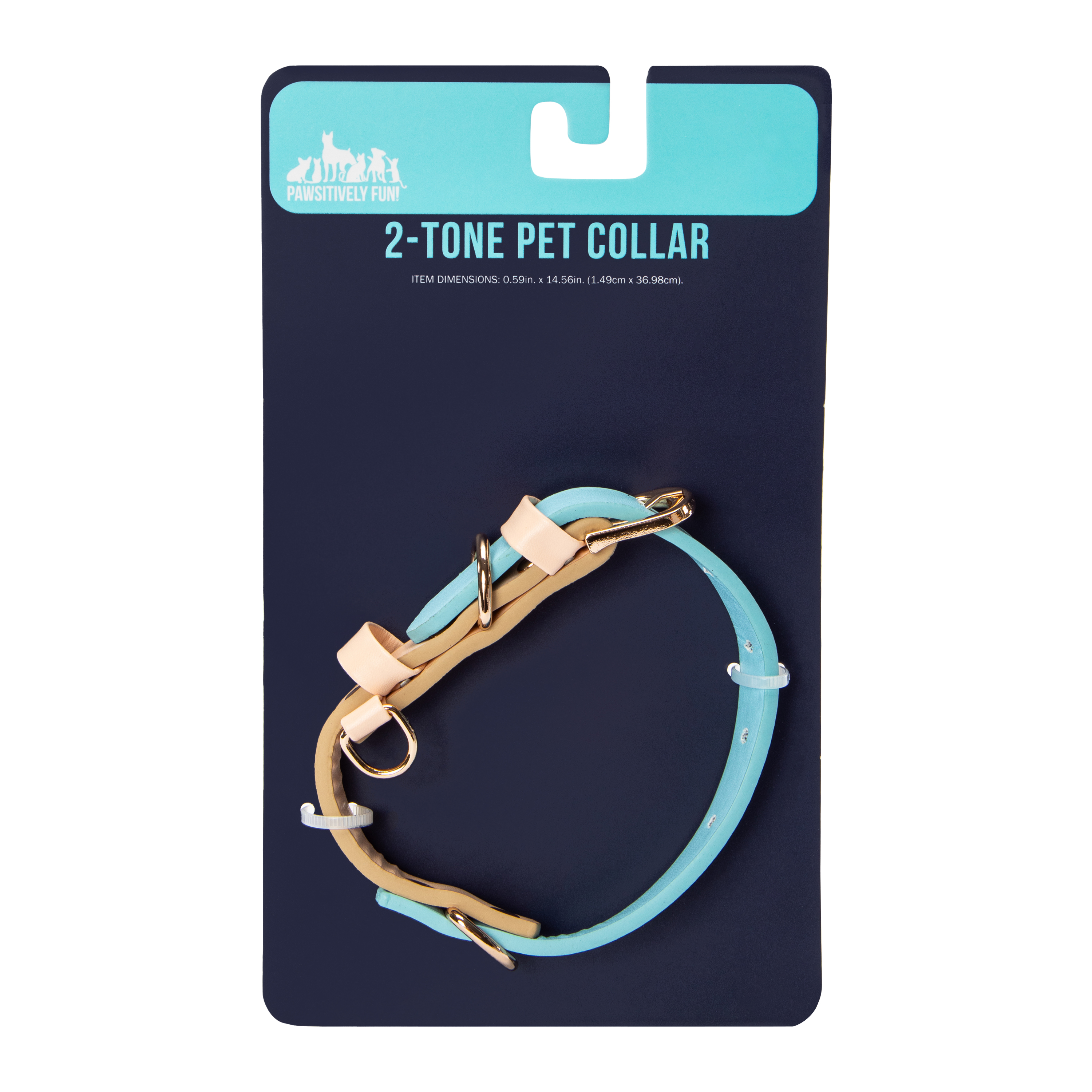 Pawsitively Fun! 2-Tone Pet Collar - Medium