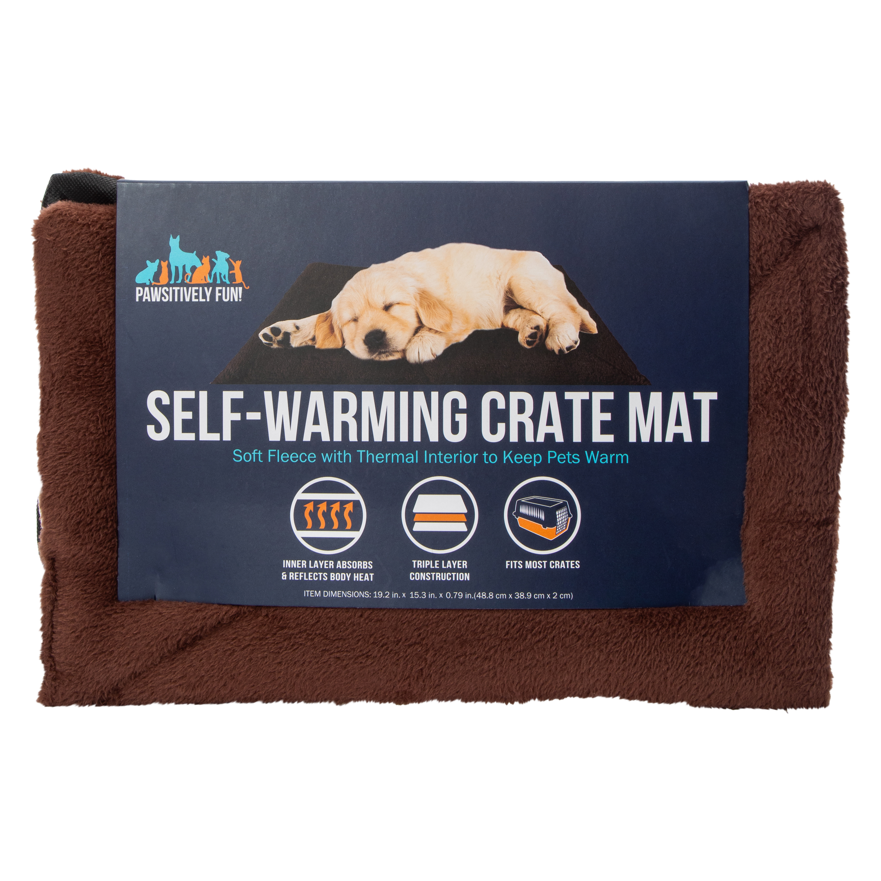 Self-Warming Pet Crate Mat 19.2in x 15.3in