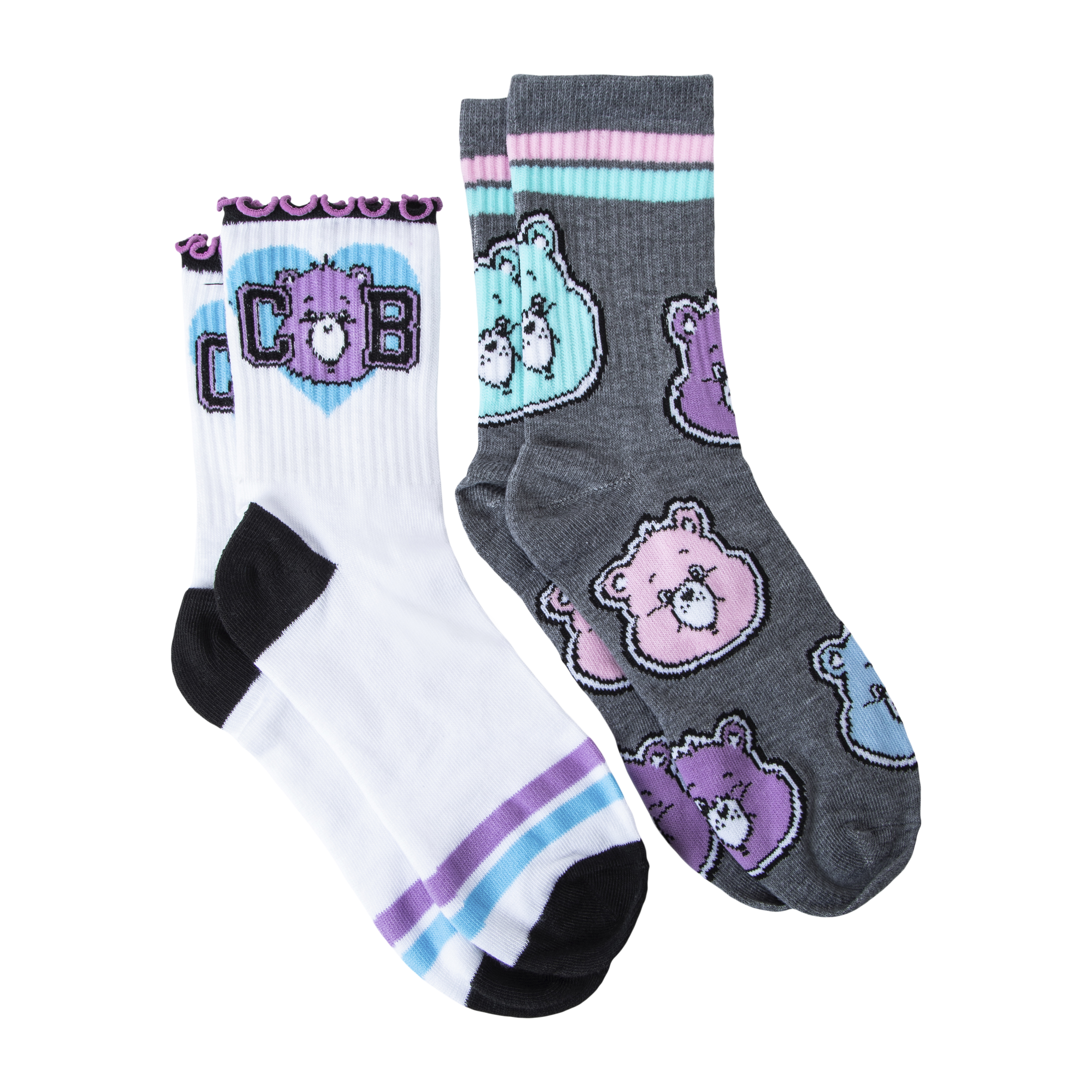 Juniors Care Bears™ Mid-Crews Socks 2-Pair