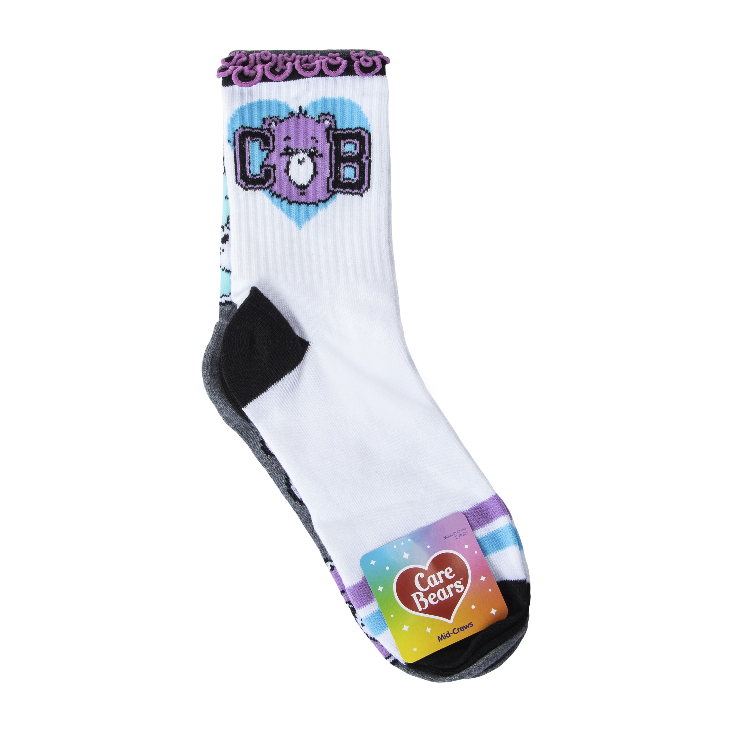 Juniors Care Bears™ Mid-Crews Socks 2-Pair