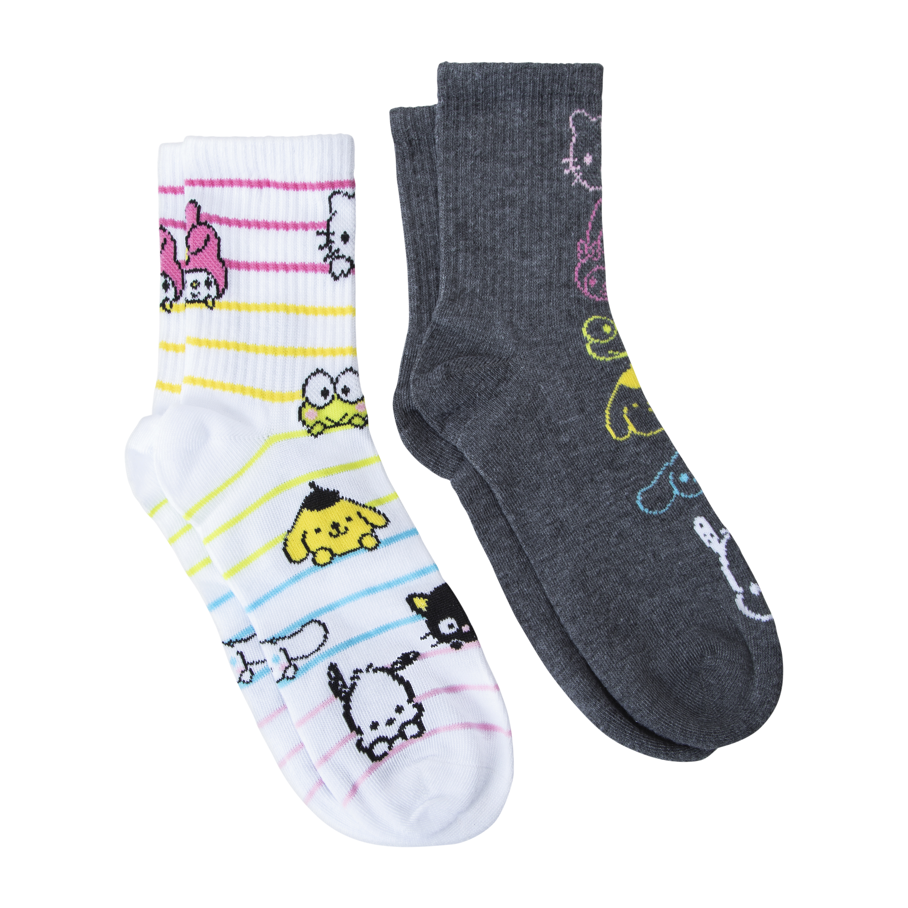 Juniors Hello Kitty And Friends® Mid-Crews Socks 2-Pairs