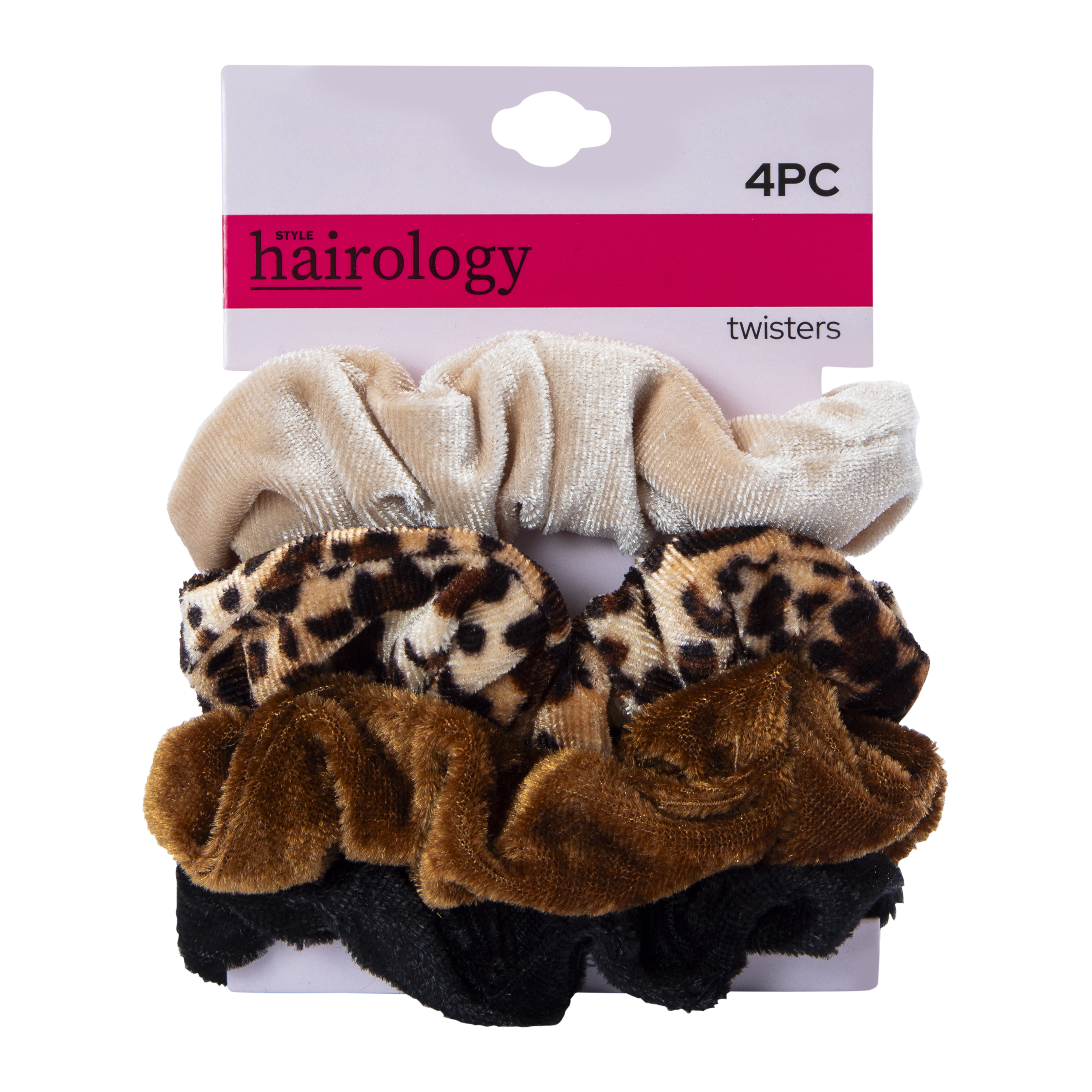 Velvet Twister Scrunchie Set 4-Count