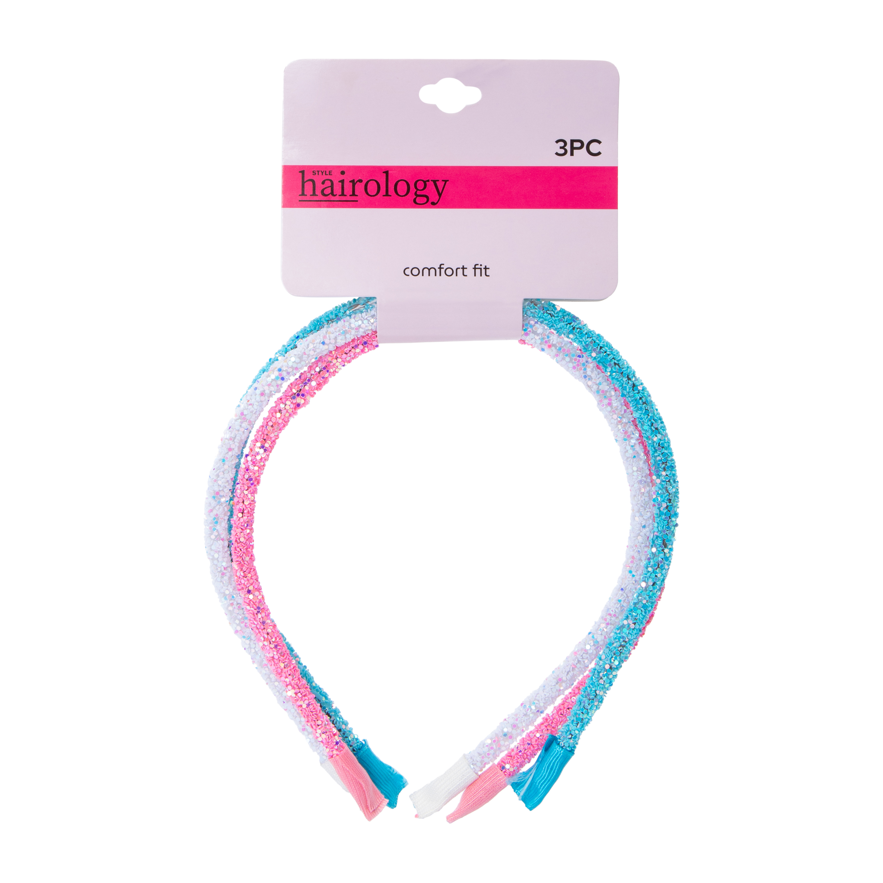 Glitter Headband Comfort Fit 3-Count
