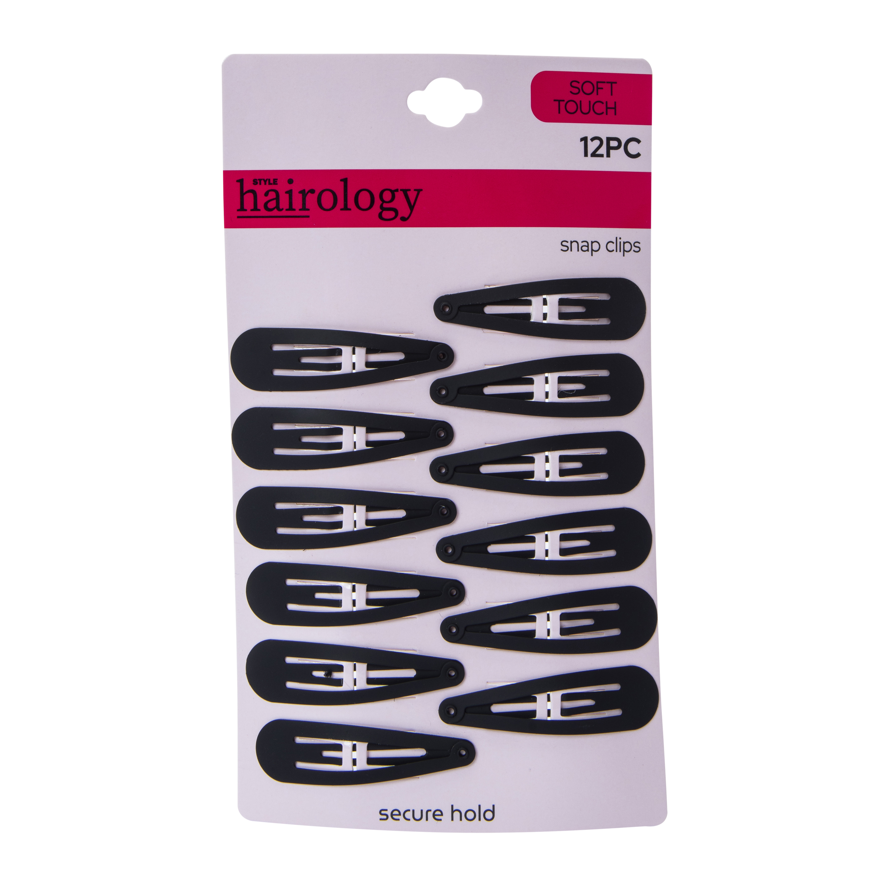 Black Soft-Touch Snap Clips 12-Count