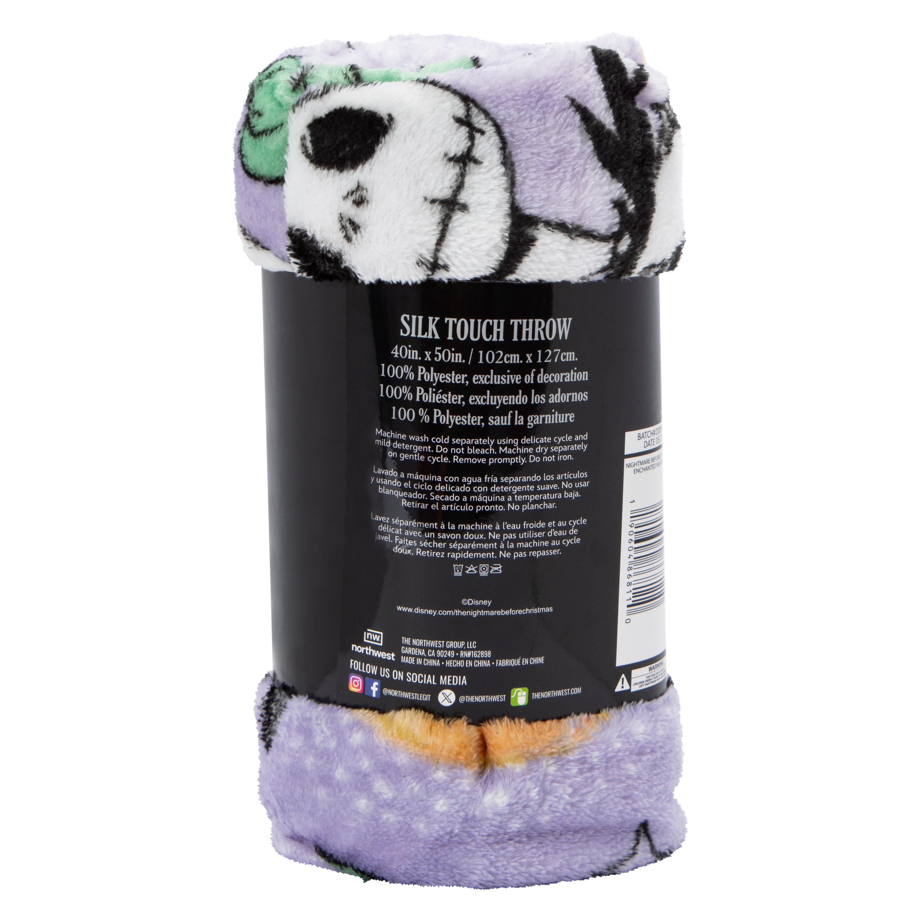 Disney Tim Burton's The Nightmare Before Christmas Silk Touch Throw Blanket 40in x 50in