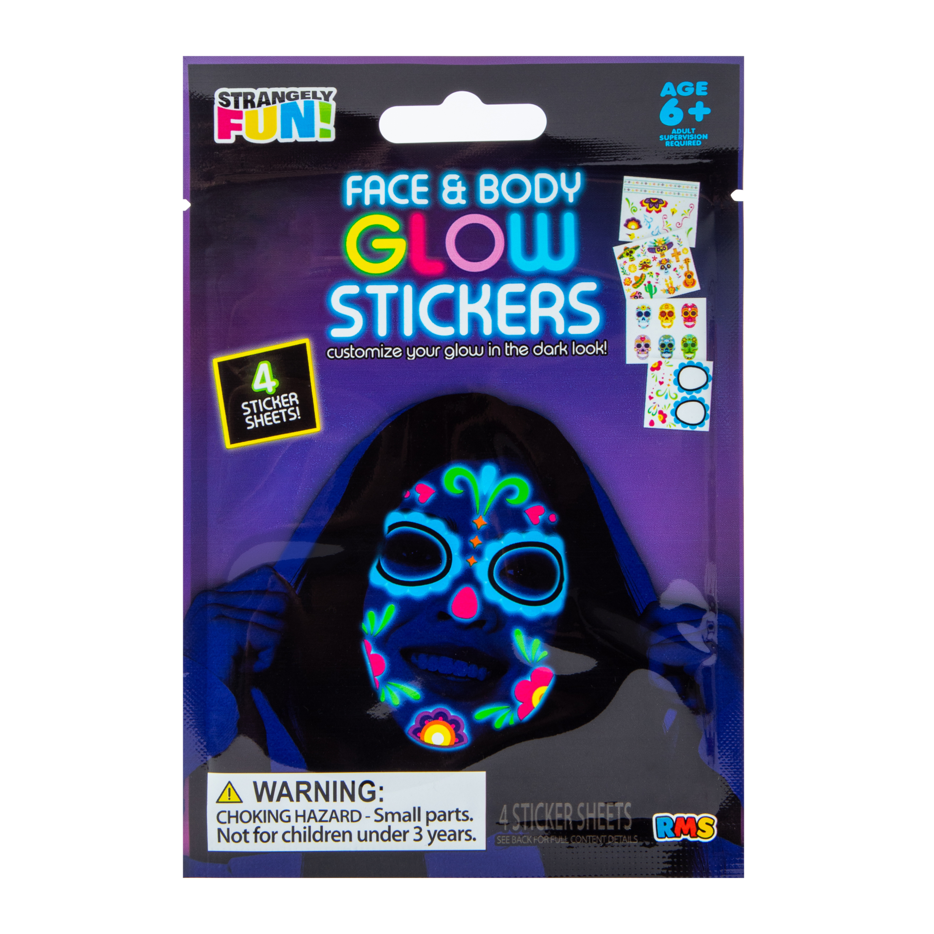 Face and Body Glow Stickers Pack 4-Sheets