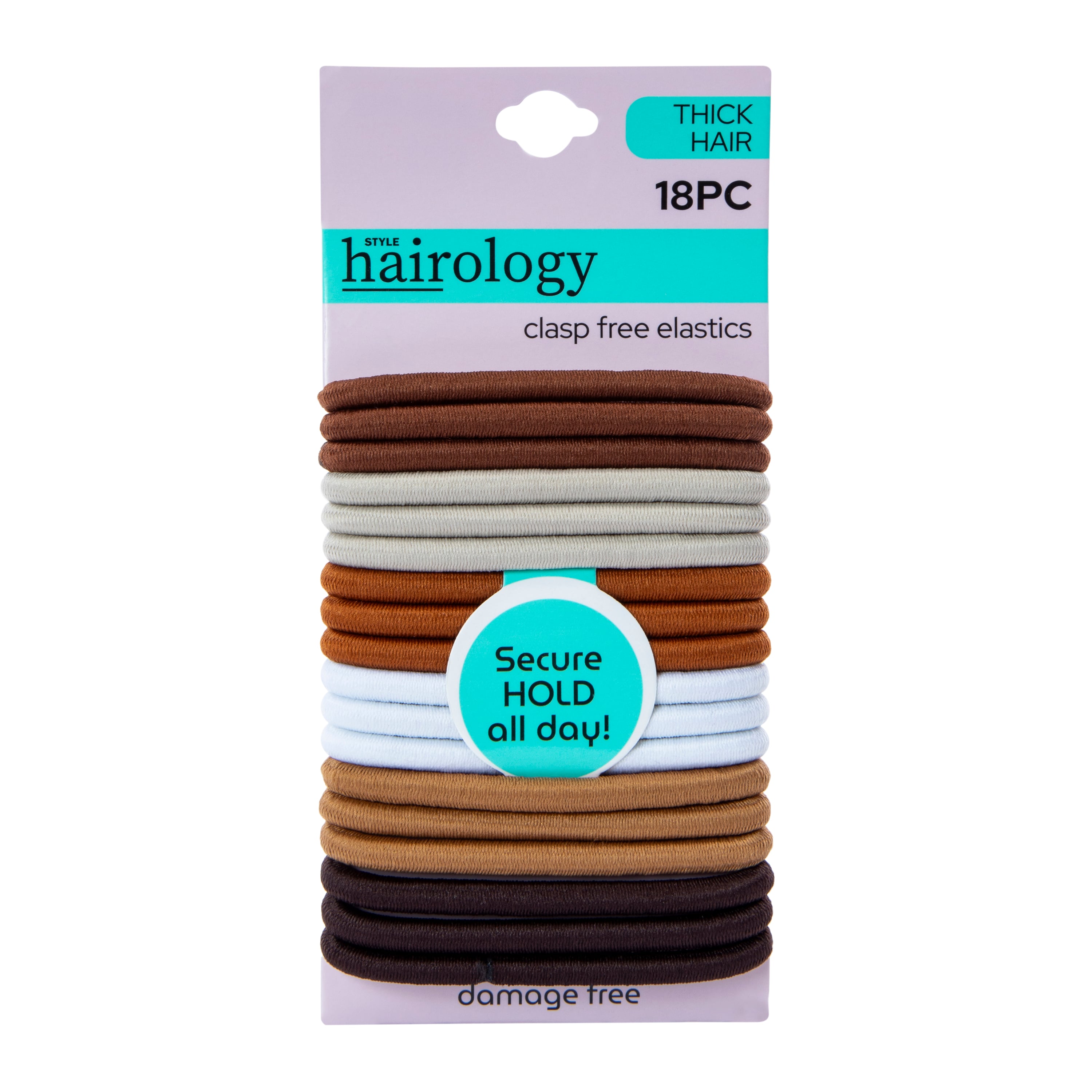 Clasp-Free Elastics 18-Count - Thick Hair