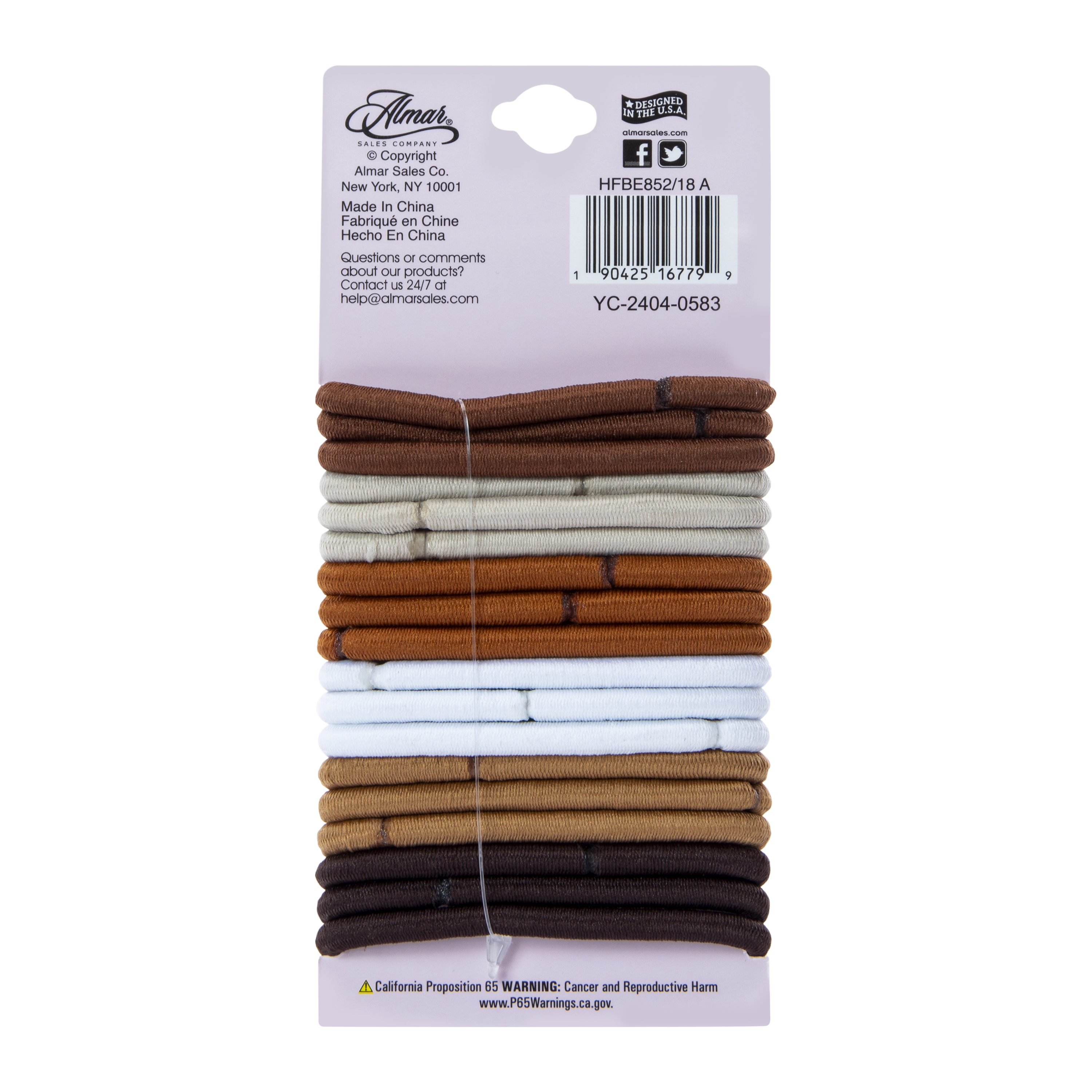 Clasp-Free Elastics 18-Count - Thick Hair