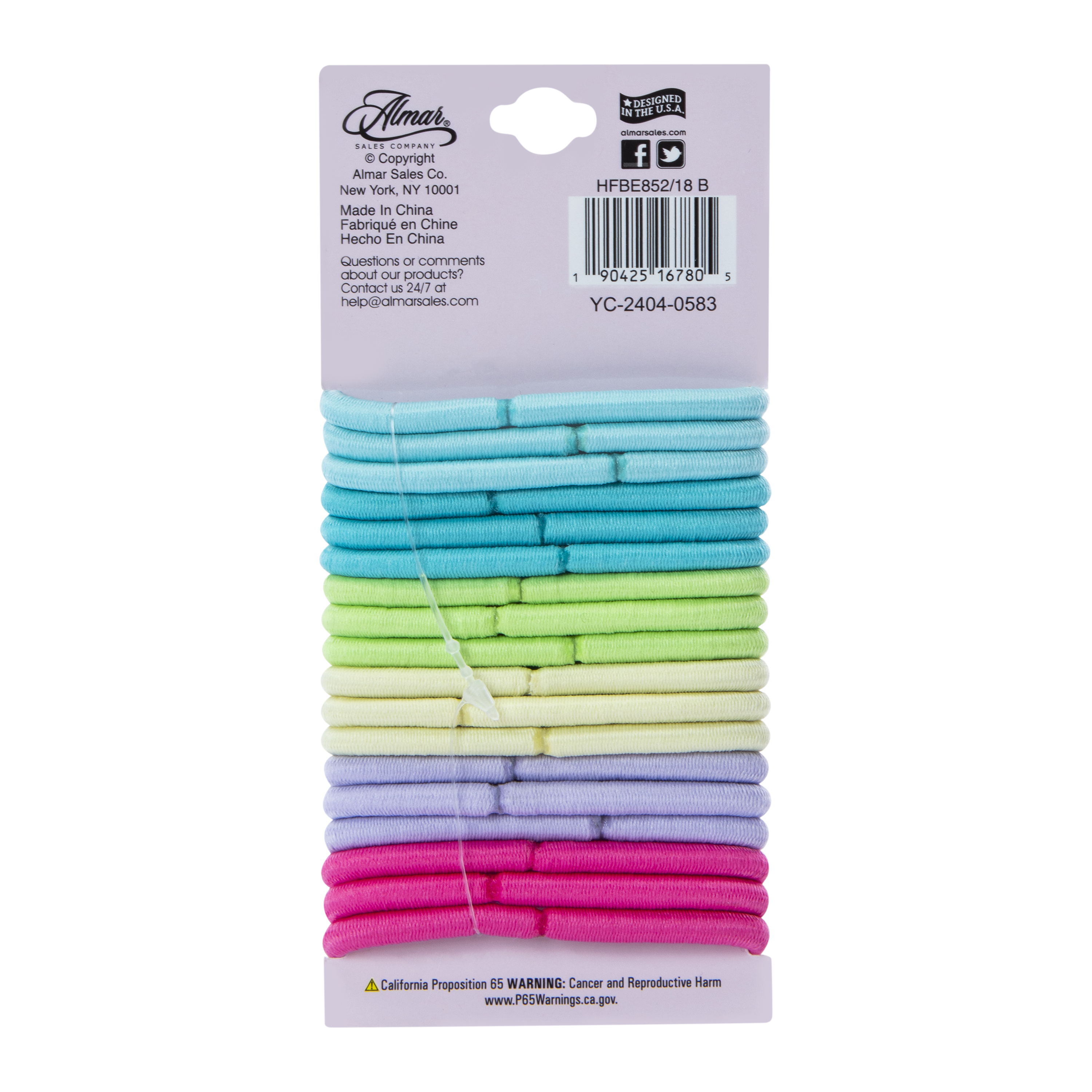 Clasp-Free Elastics 18-Count - Thick Hair