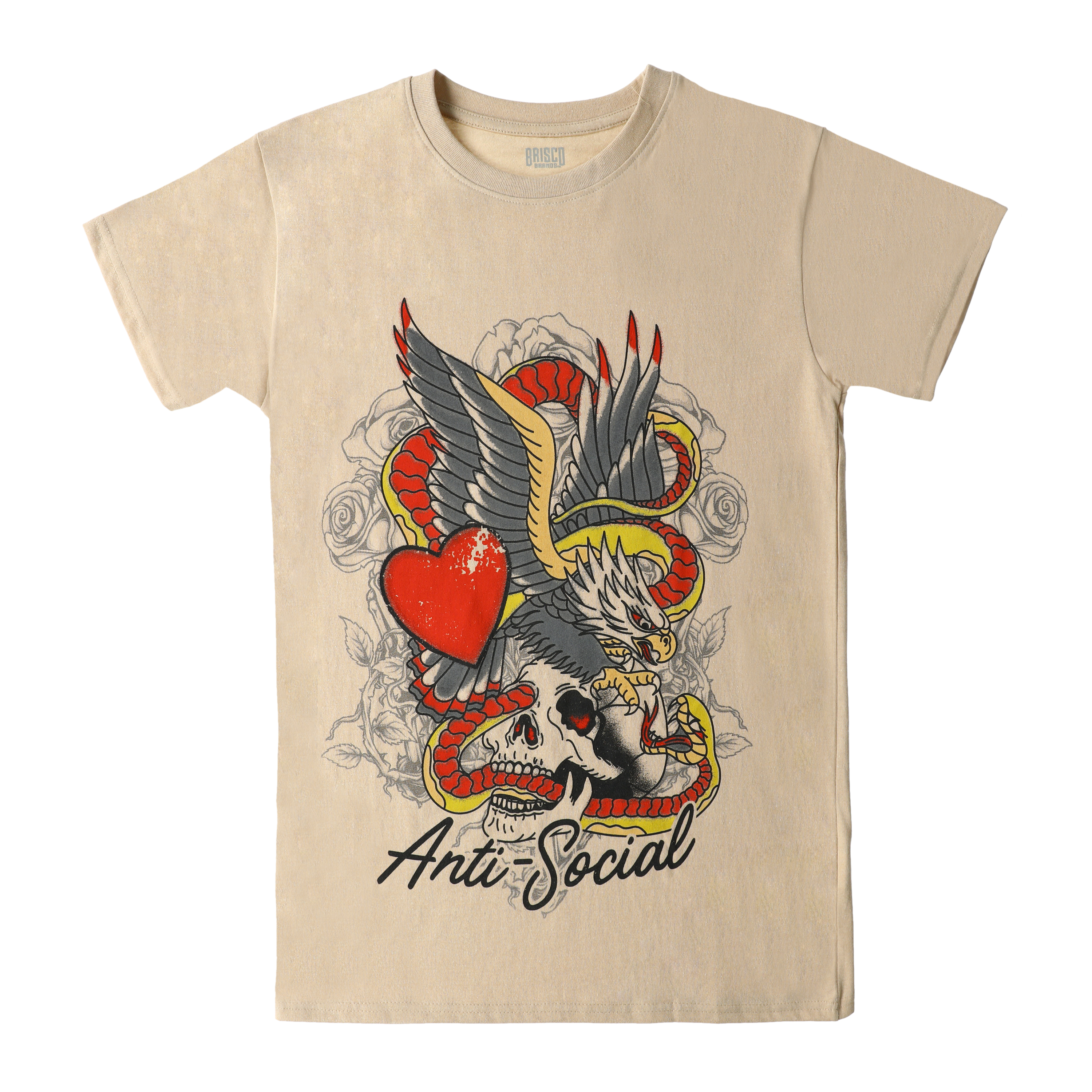 'Anti-Social' Heart & Skull Graphic Tee