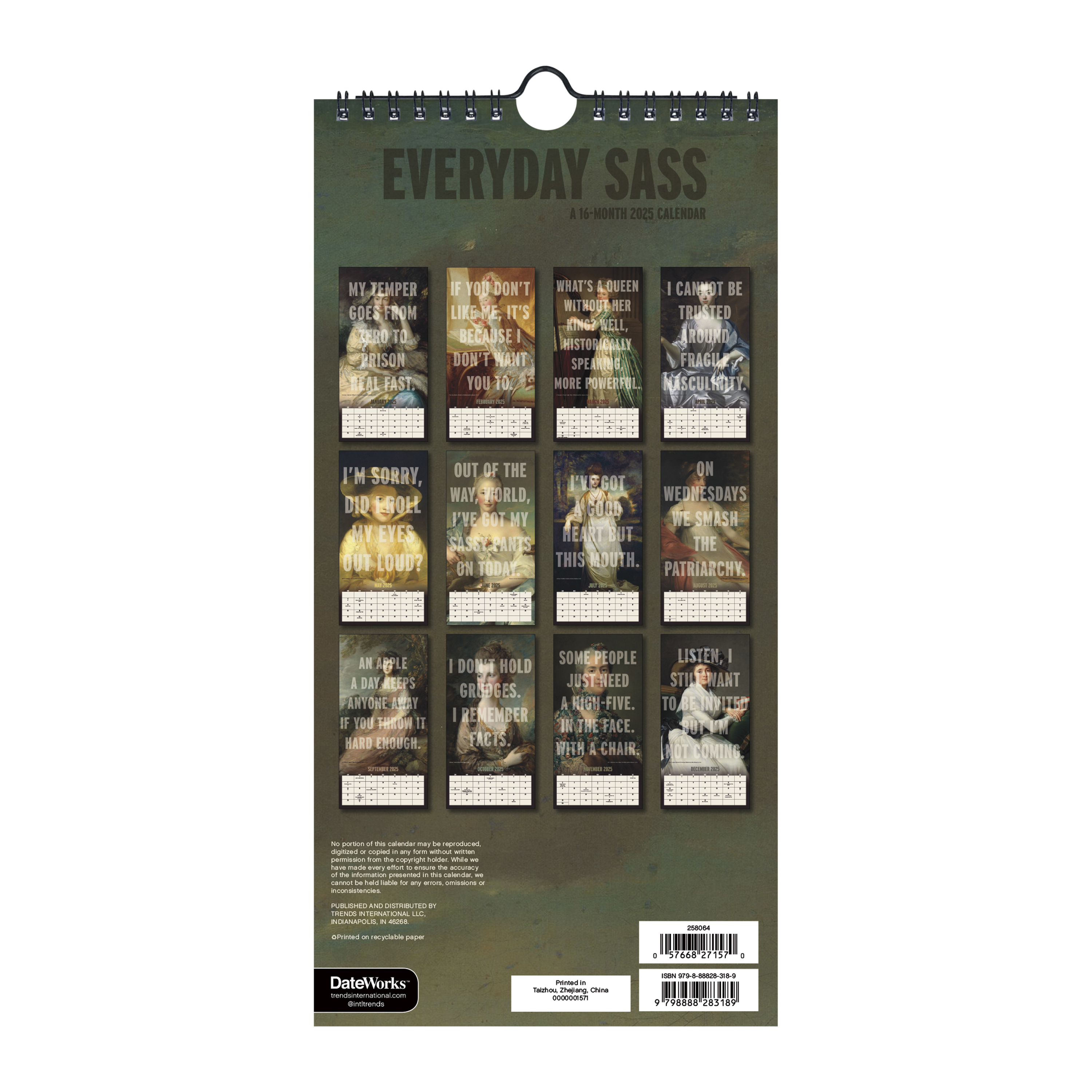 Trends 16-Month 2025 Calendar With Posters