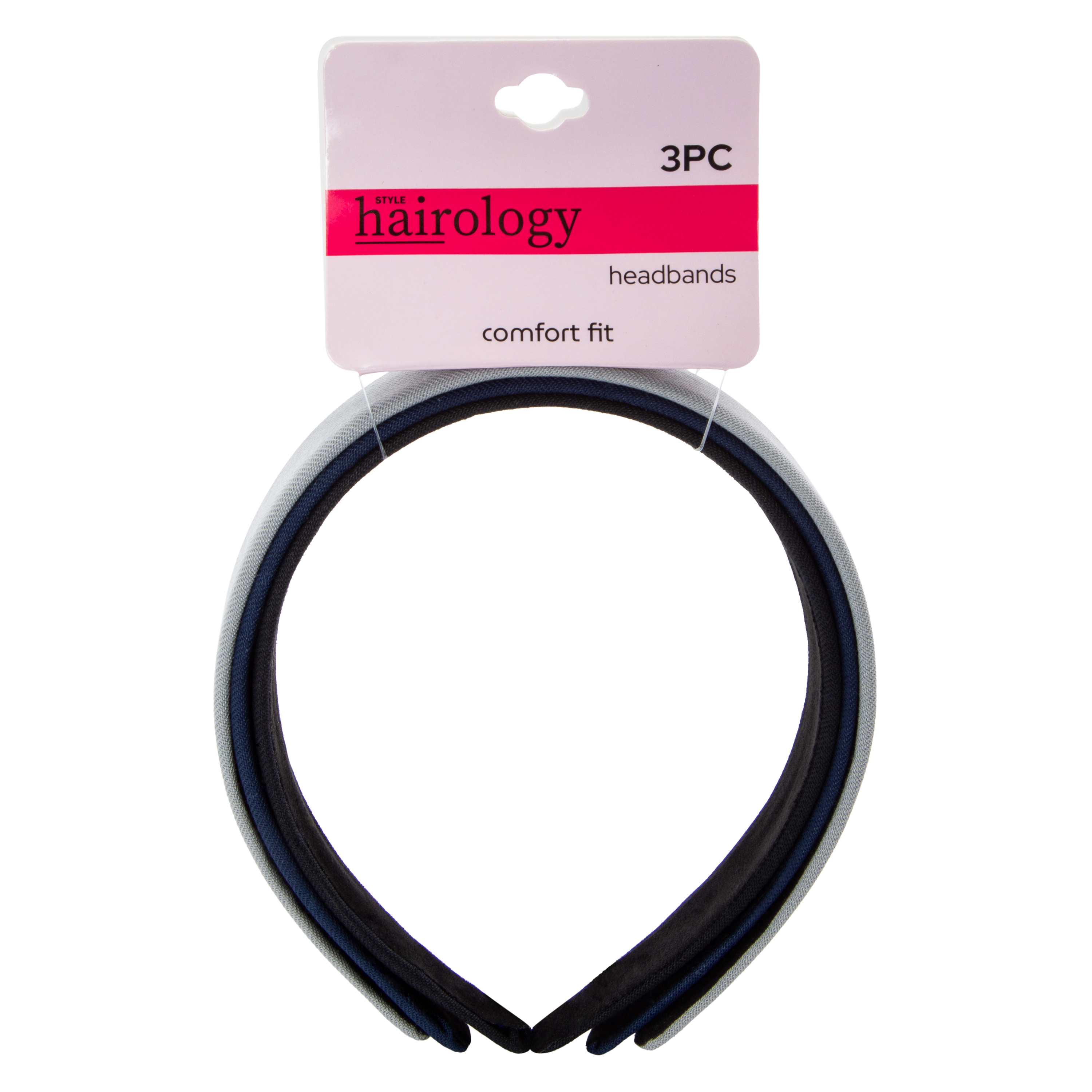 Solid Comfort Fit Headbands 3-Count