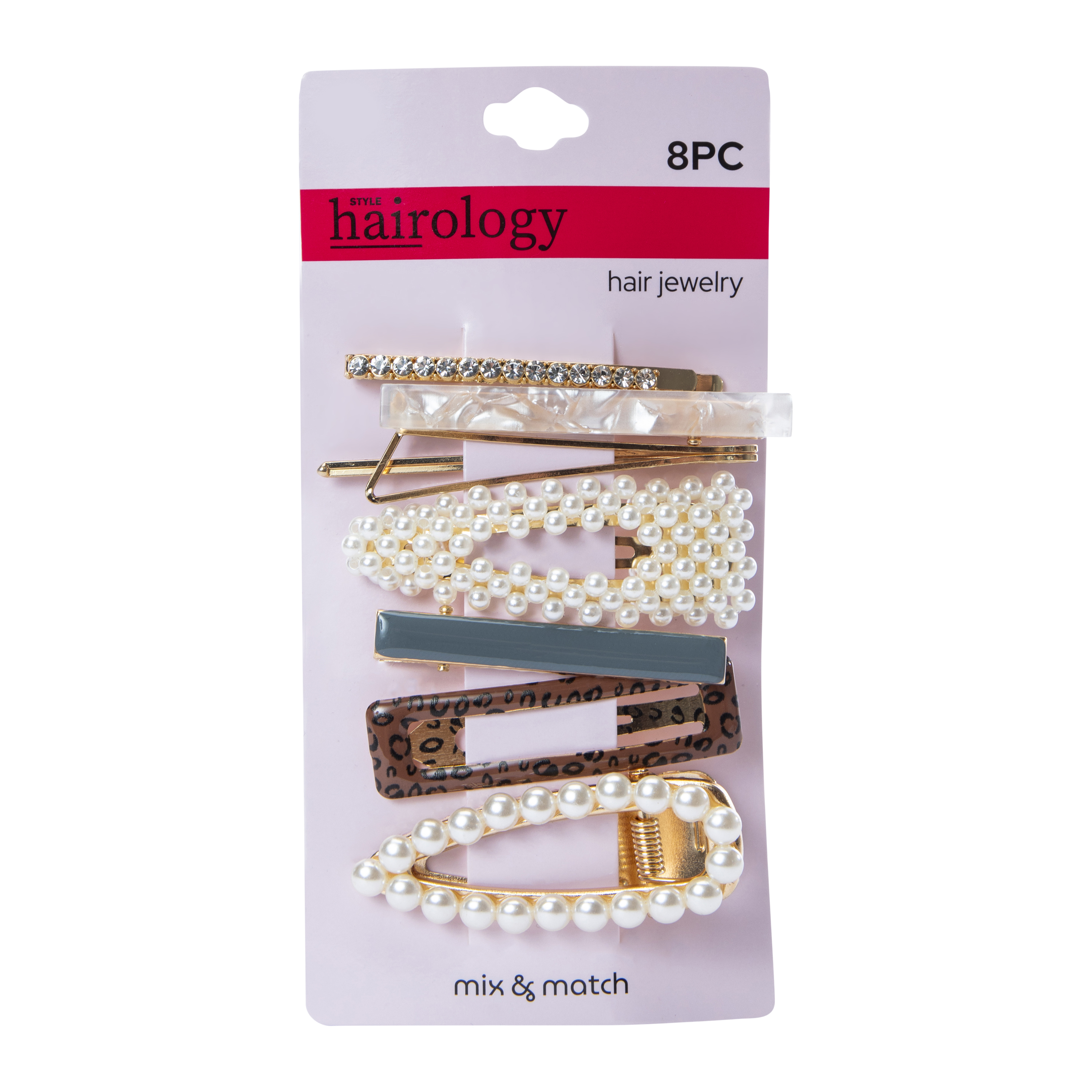Assorted Fashion Jewelry Hair Clips 8-Count
