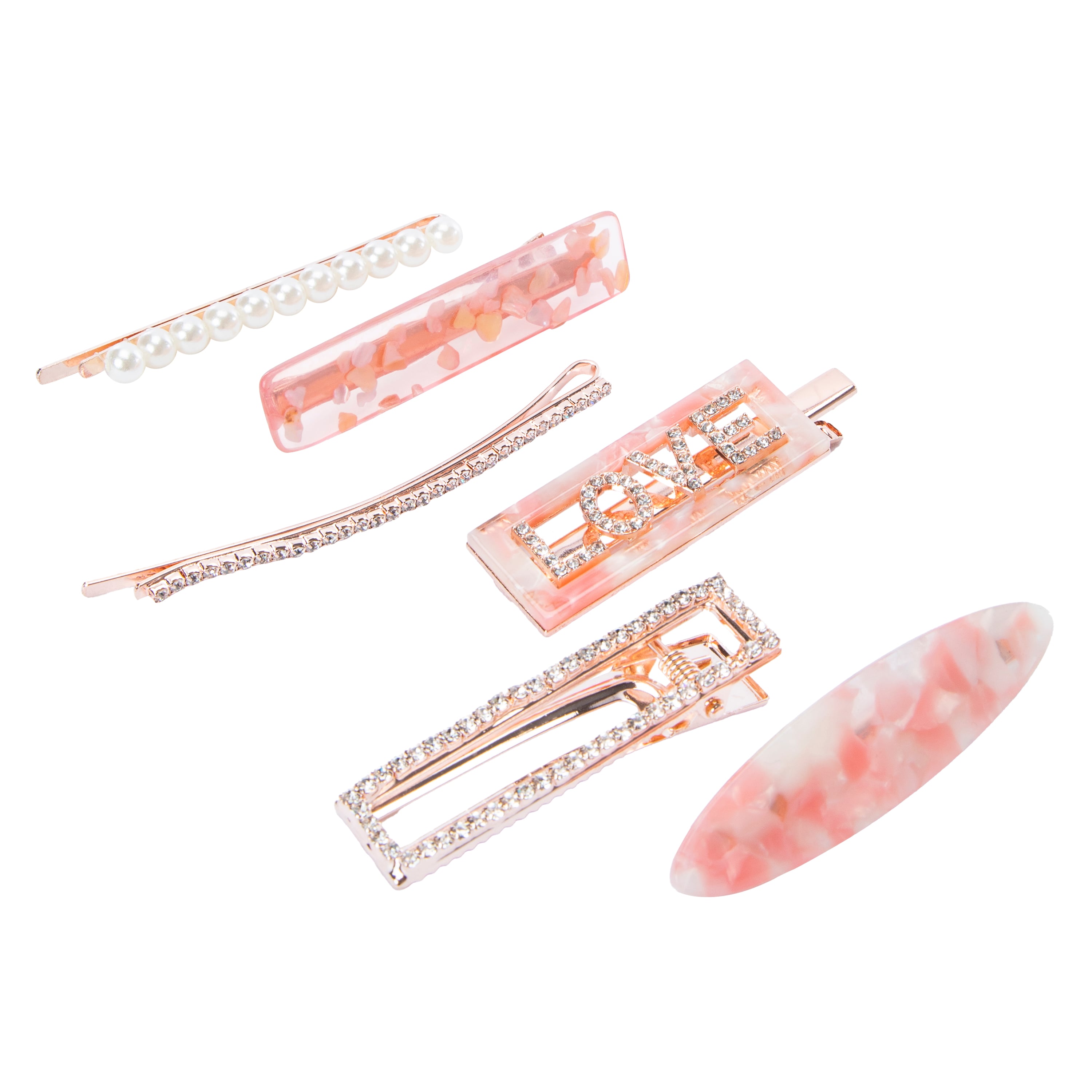 Assorted Fashion Jewelry Hair Clips 8-Count