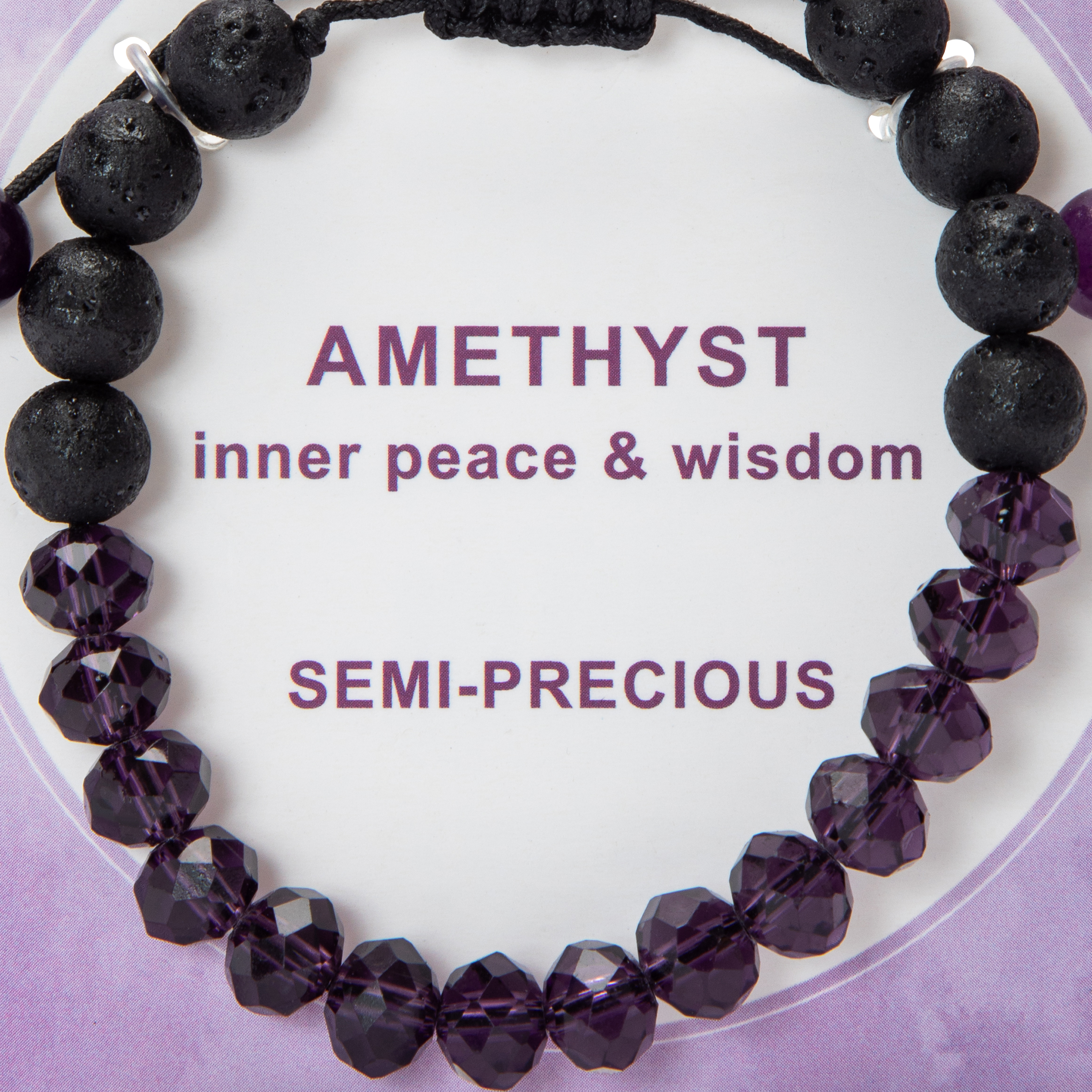 Lava & Semi-Precious Stone Beaded Bracelet