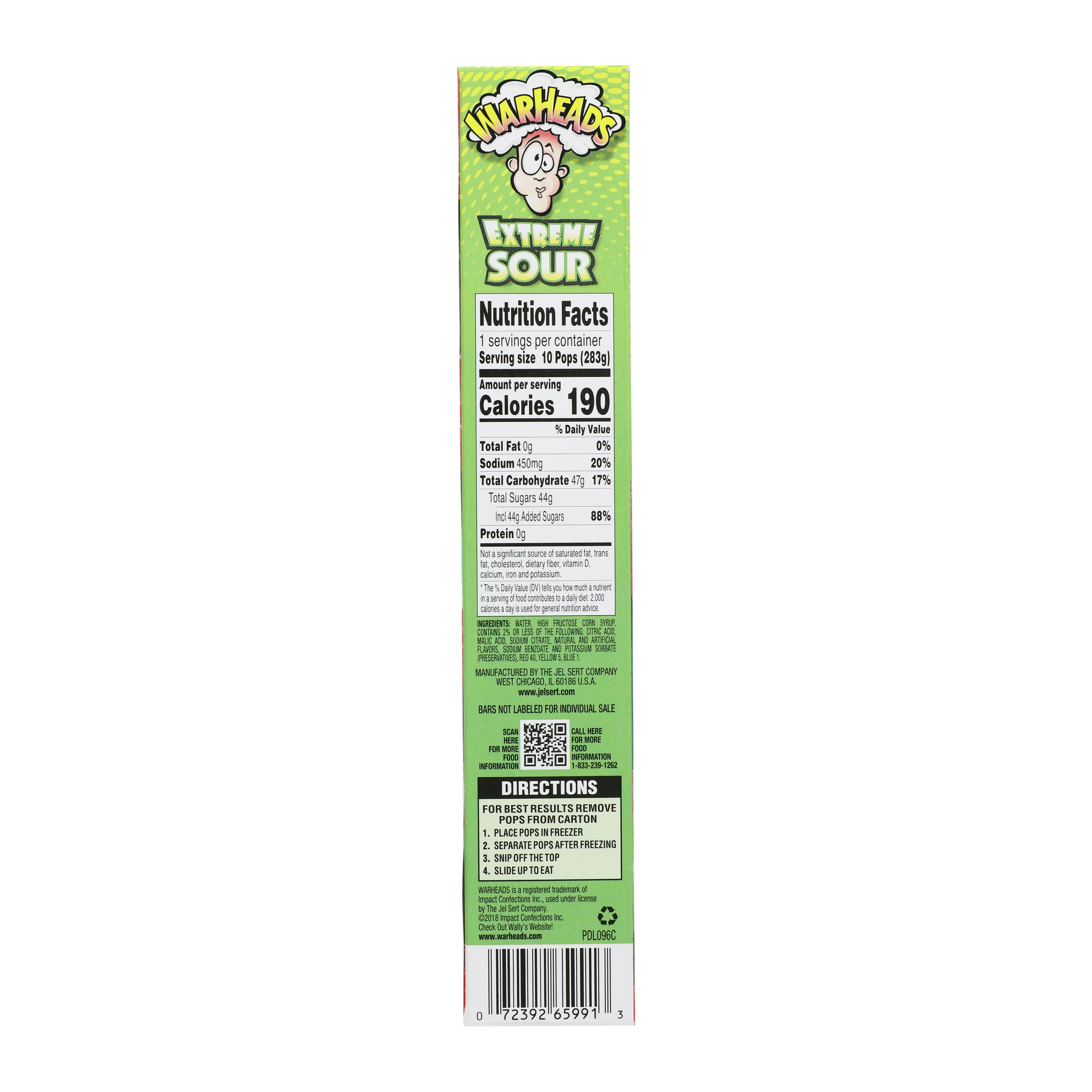 Warheads® Extreme Sour Freezer Pops 10-Count