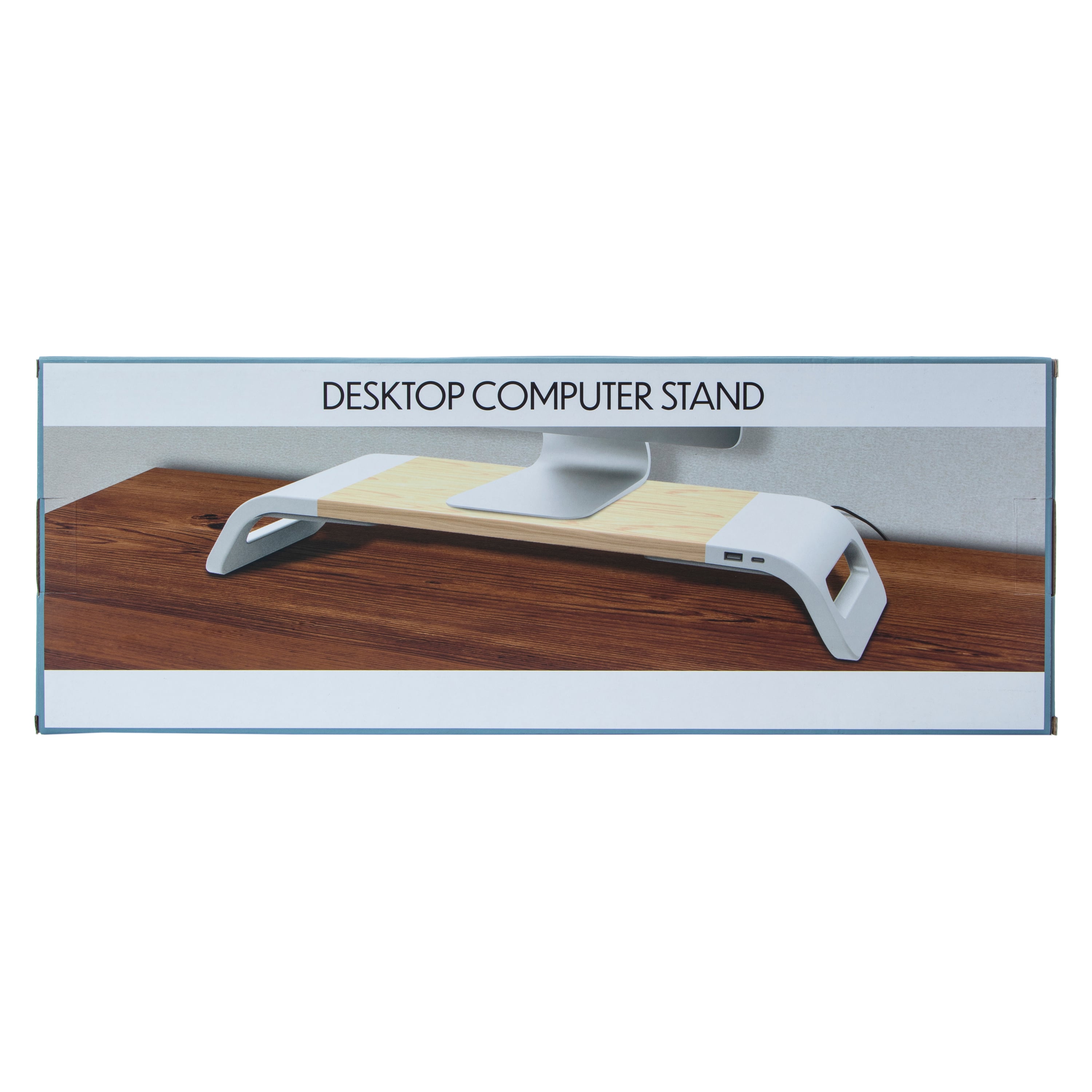 Desktop Computer Monitor Stand With Charging Ports 21in x 7.6in