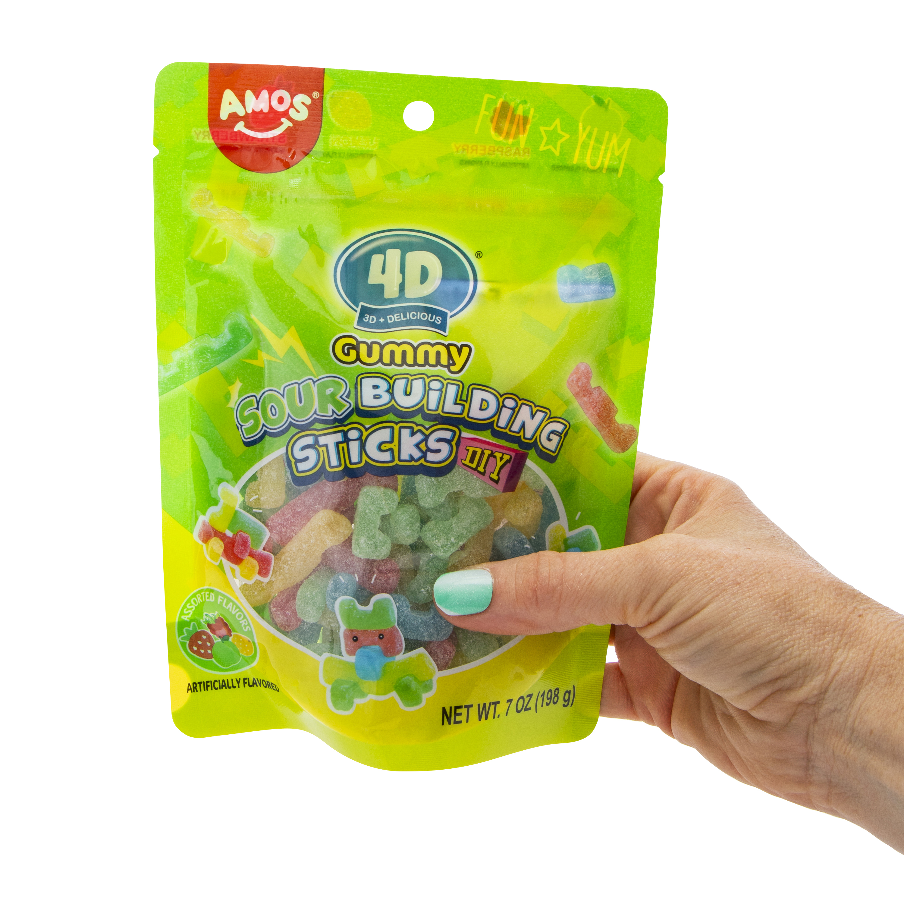 Amos® 4D DIY Gummy Sour Building Sticks 7oz