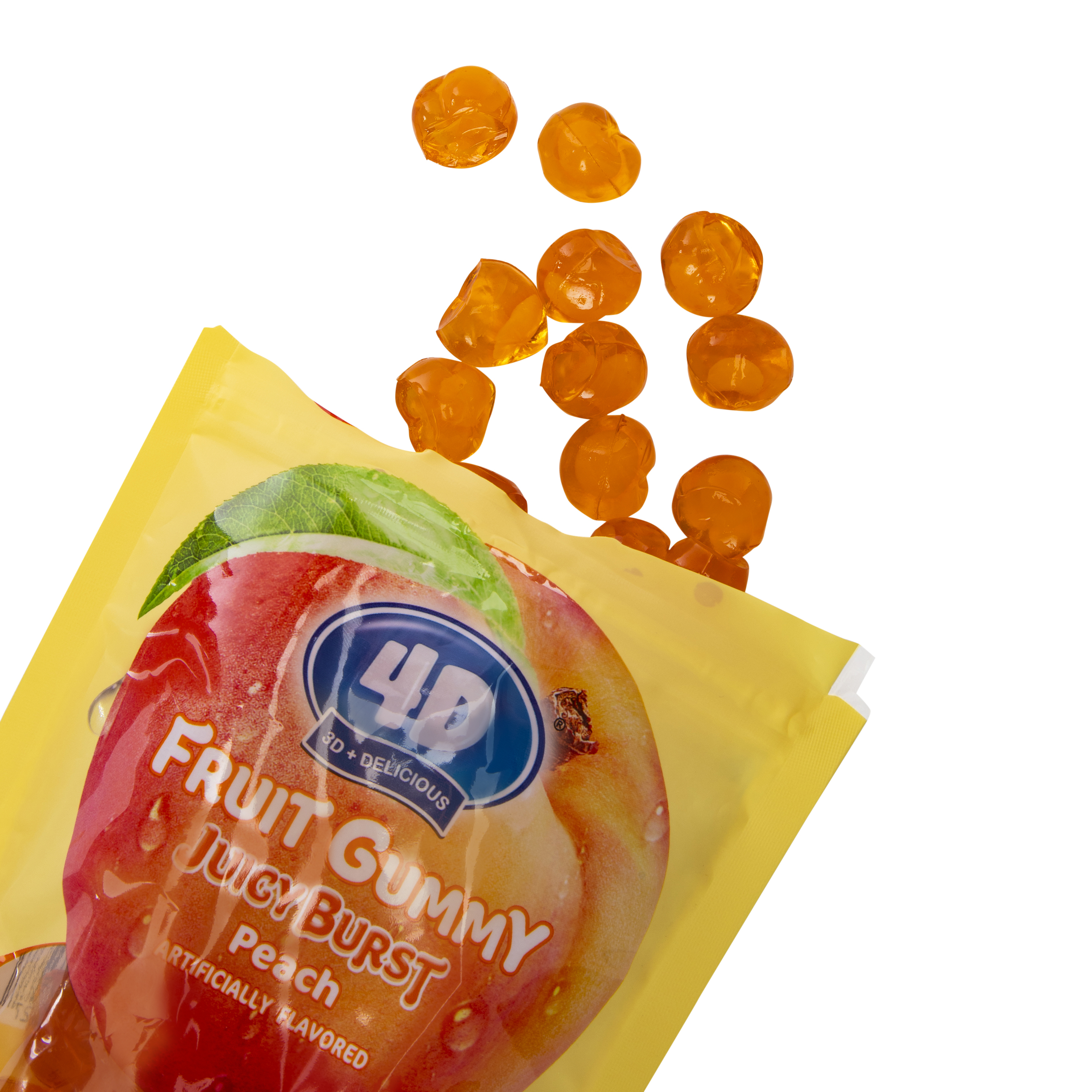Amos® 4D Fruit Gummy JuicyBurst Candy 6oz - Peach
