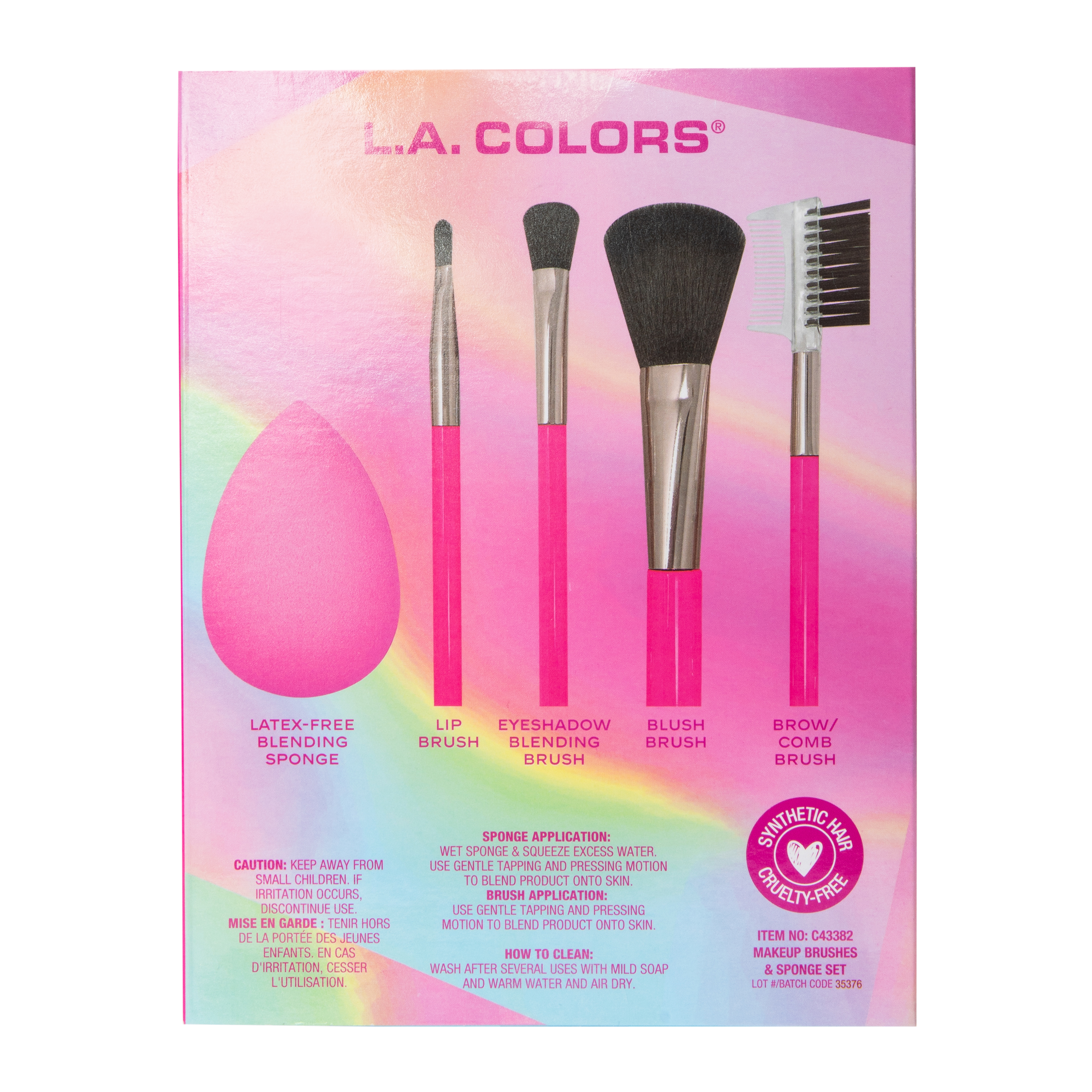 L.A. Colors® Makeup Brushes & Sponge Set 5-Piece