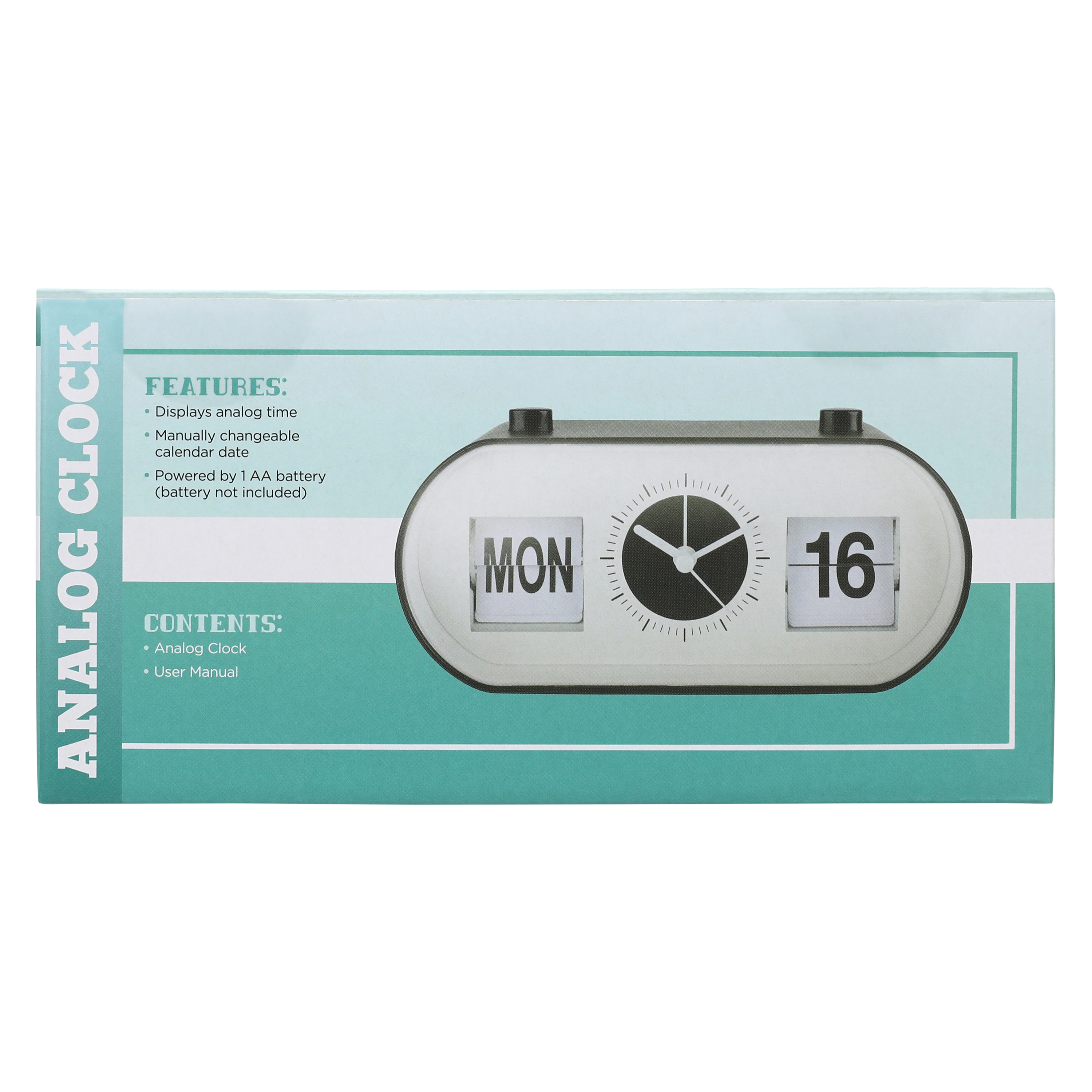 Analog Alarm Clock 7.25in x 3.5in