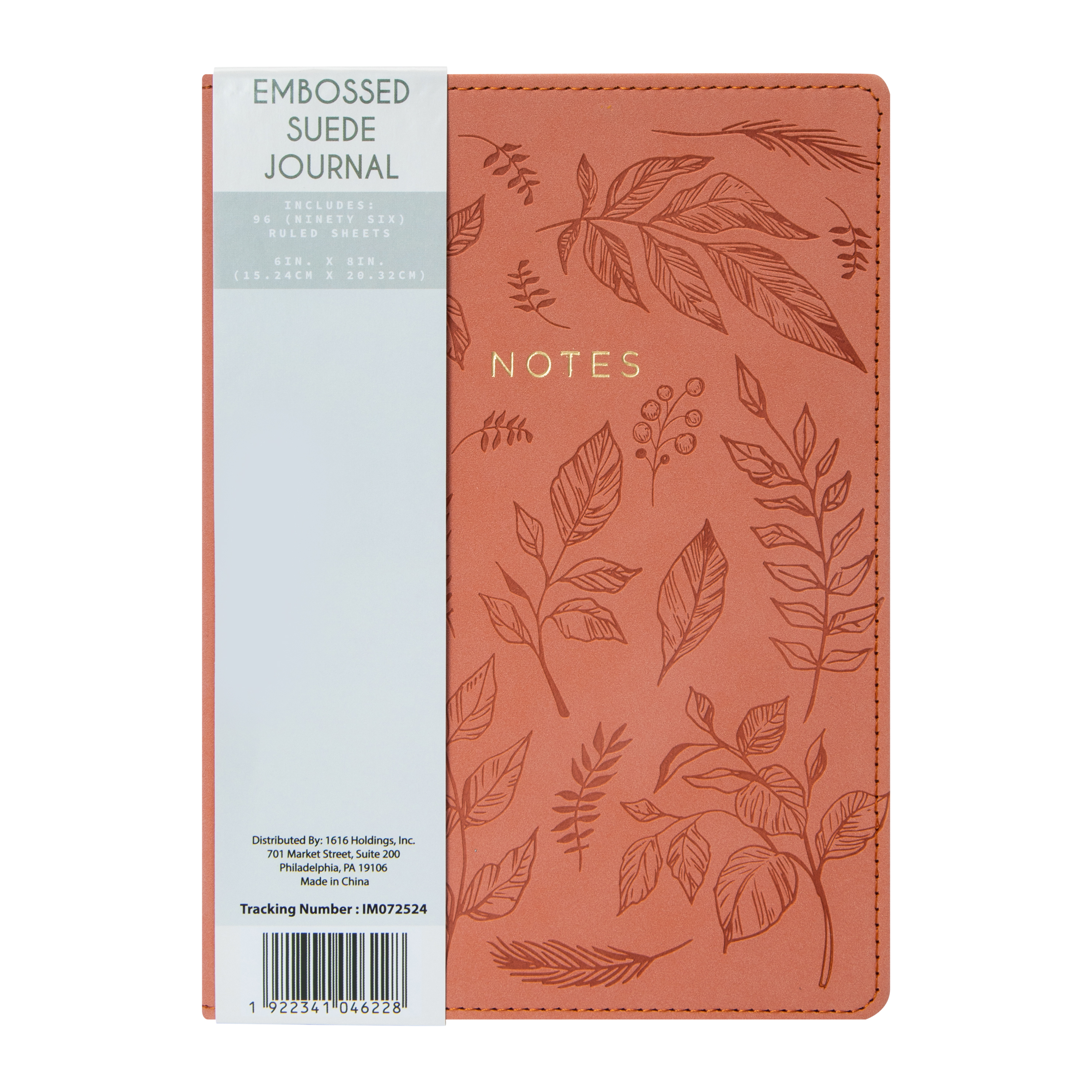 Embossed Suede Journal 6in x 8in